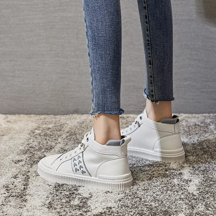 Advbridge Casual Platform Shoes Women's Sneakers  New Fashion Designer Tennis Female Elegant White Flat Shoes Female High Top Footwear