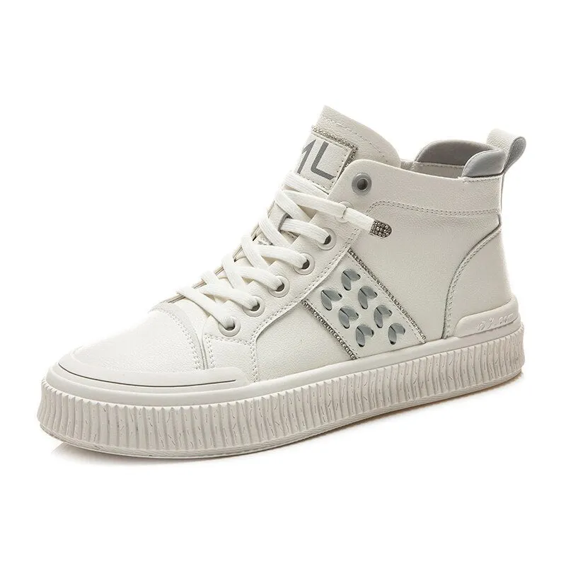 Advbridge Casual Platform Shoes Women's Sneakers  New Fashion Designer Tennis Female Elegant White Flat Shoes Female High Top Footwear