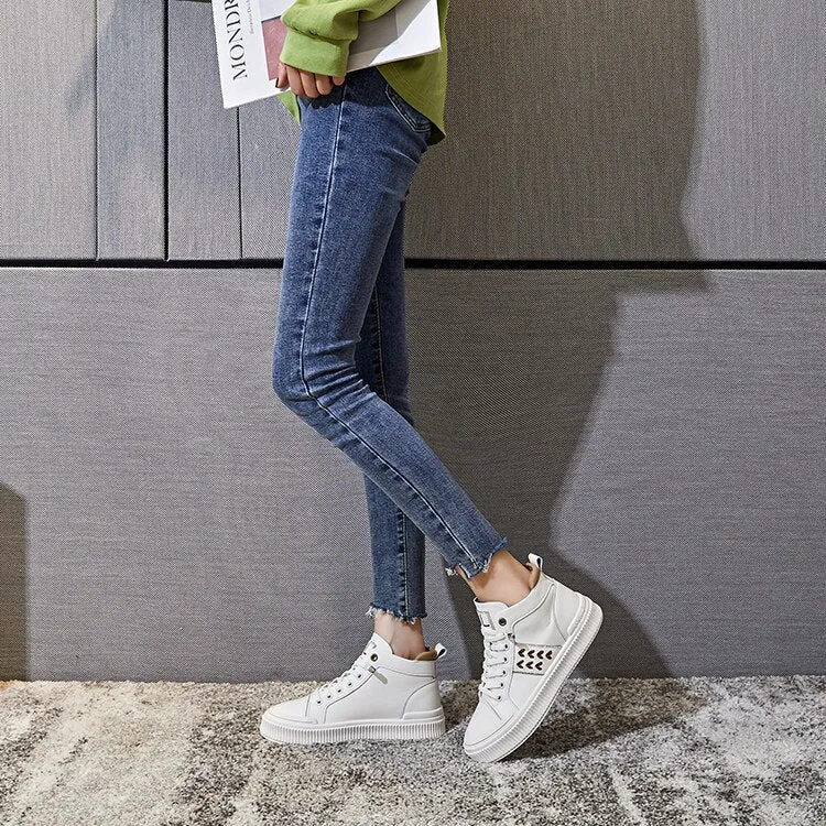 Advbridge Casual Platform Shoes Women's Sneakers  New Fashion Designer Tennis Female Elegant White Flat Shoes Female High Top Footwear
