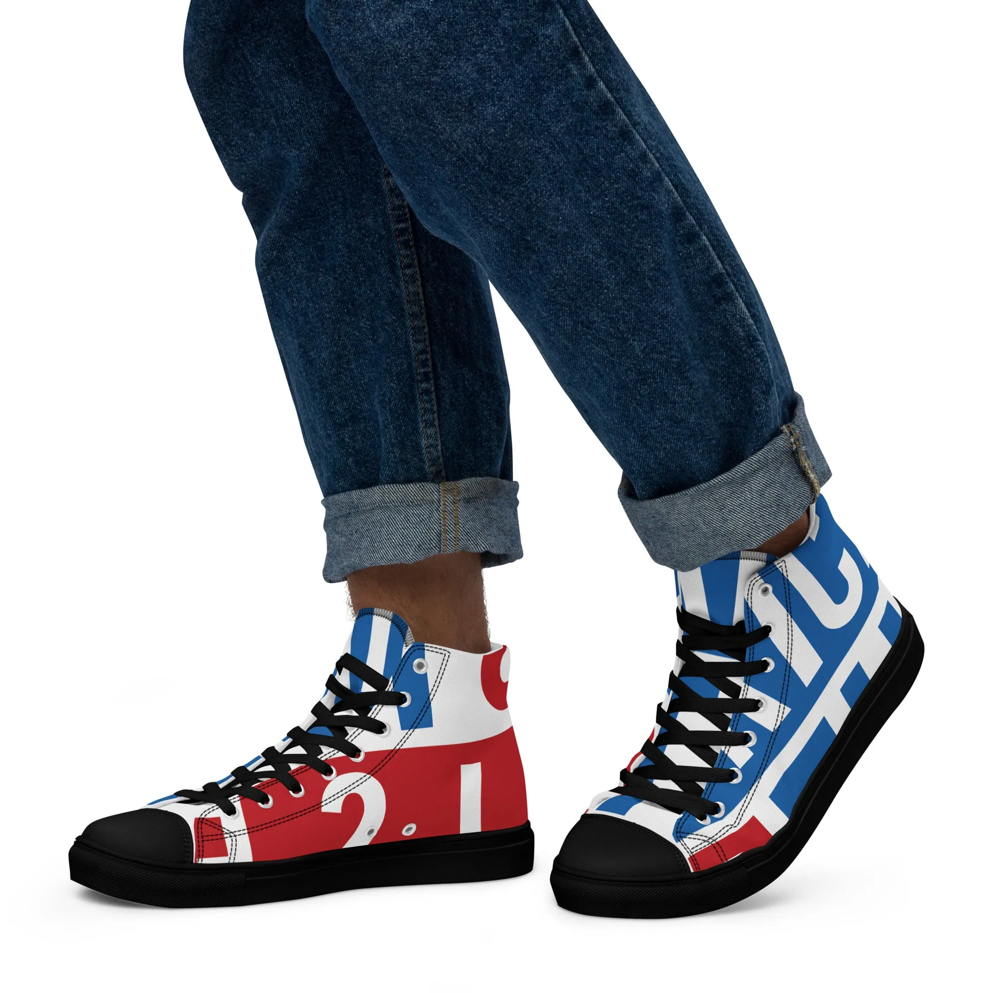AFRICA ON THE RISE Men’s High Top Canvas Shoes