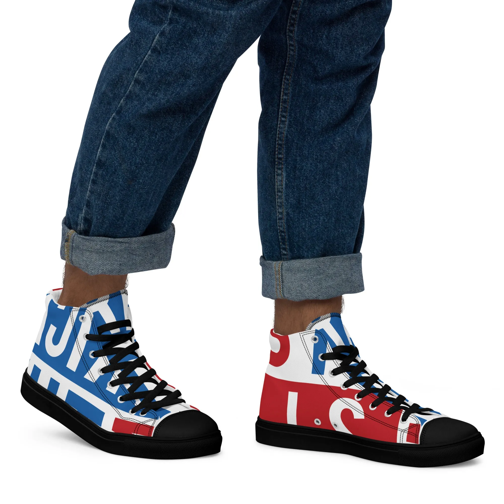 AFRICA ON THE RISE Men’s High Top Canvas Shoes