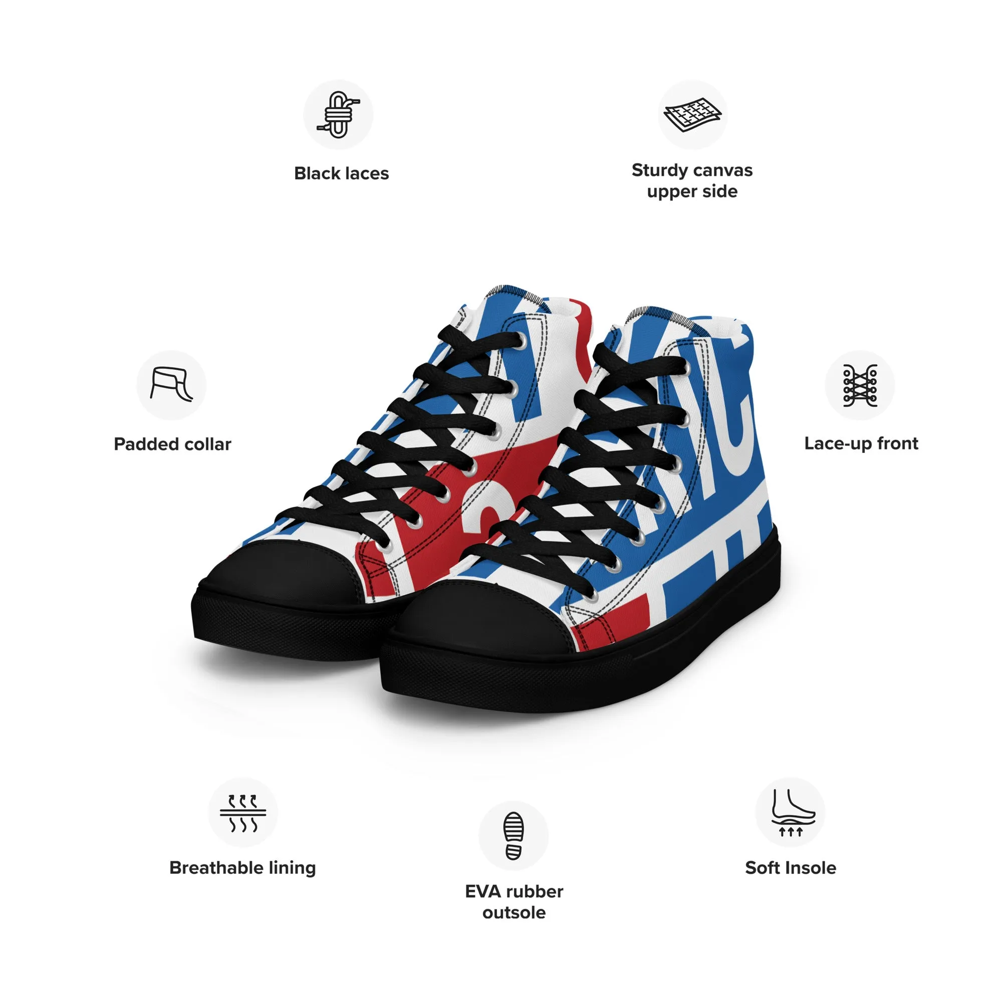 AFRICA ON THE RISE Men’s High Top Canvas Shoes