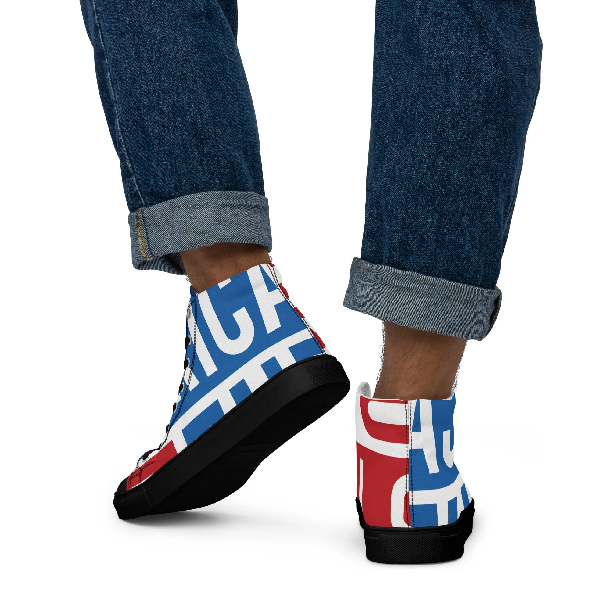 AFRICA ON THE RISE Men’s High Top Canvas Shoes