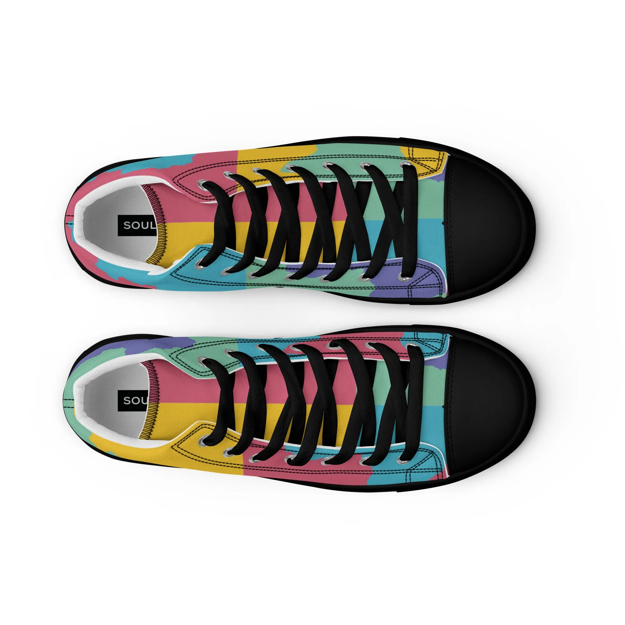 AFRICA WARHOL Men's High Top Canvas Shoes (Retro)