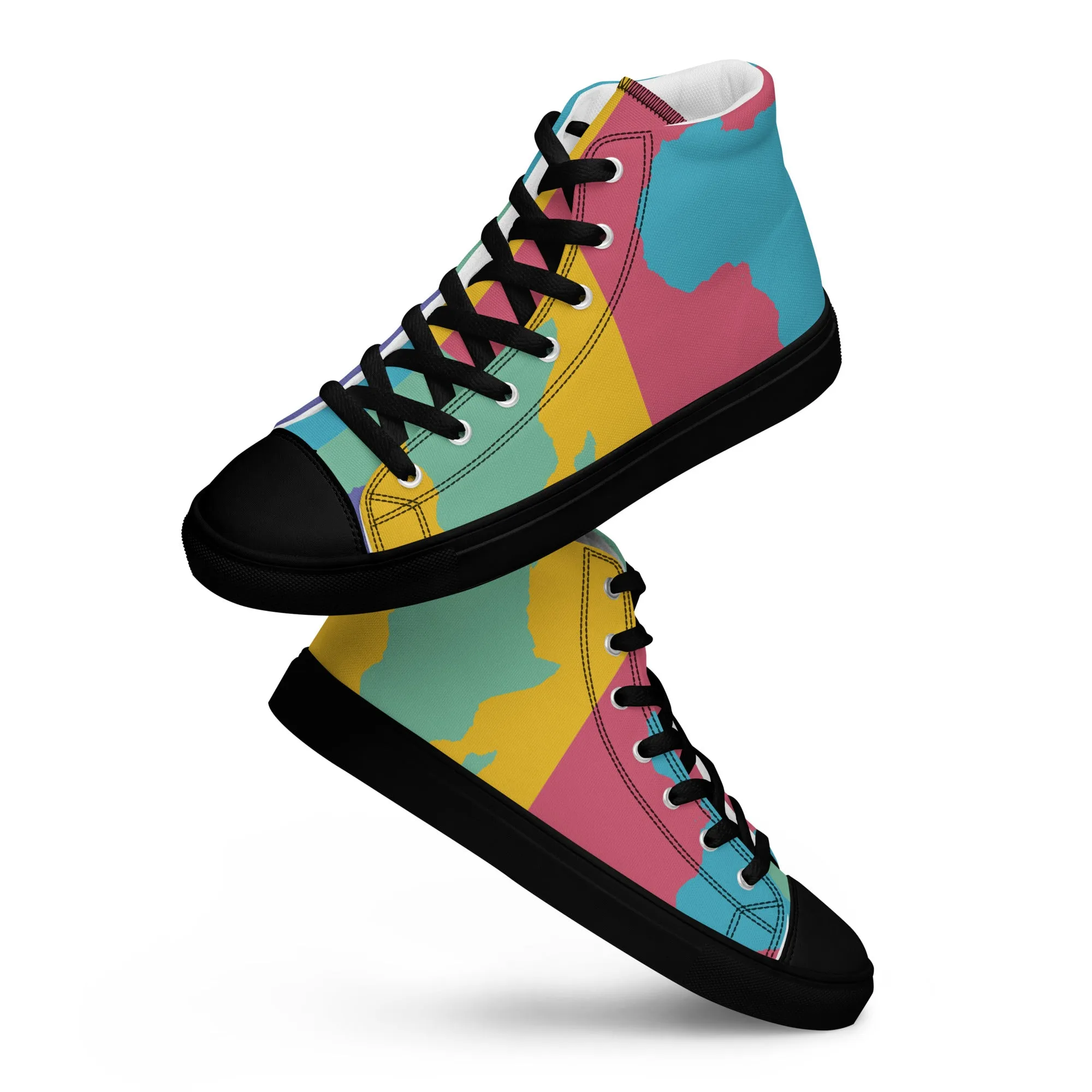 AFRICA WARHOL Men's High Top Canvas Shoes (Retro)