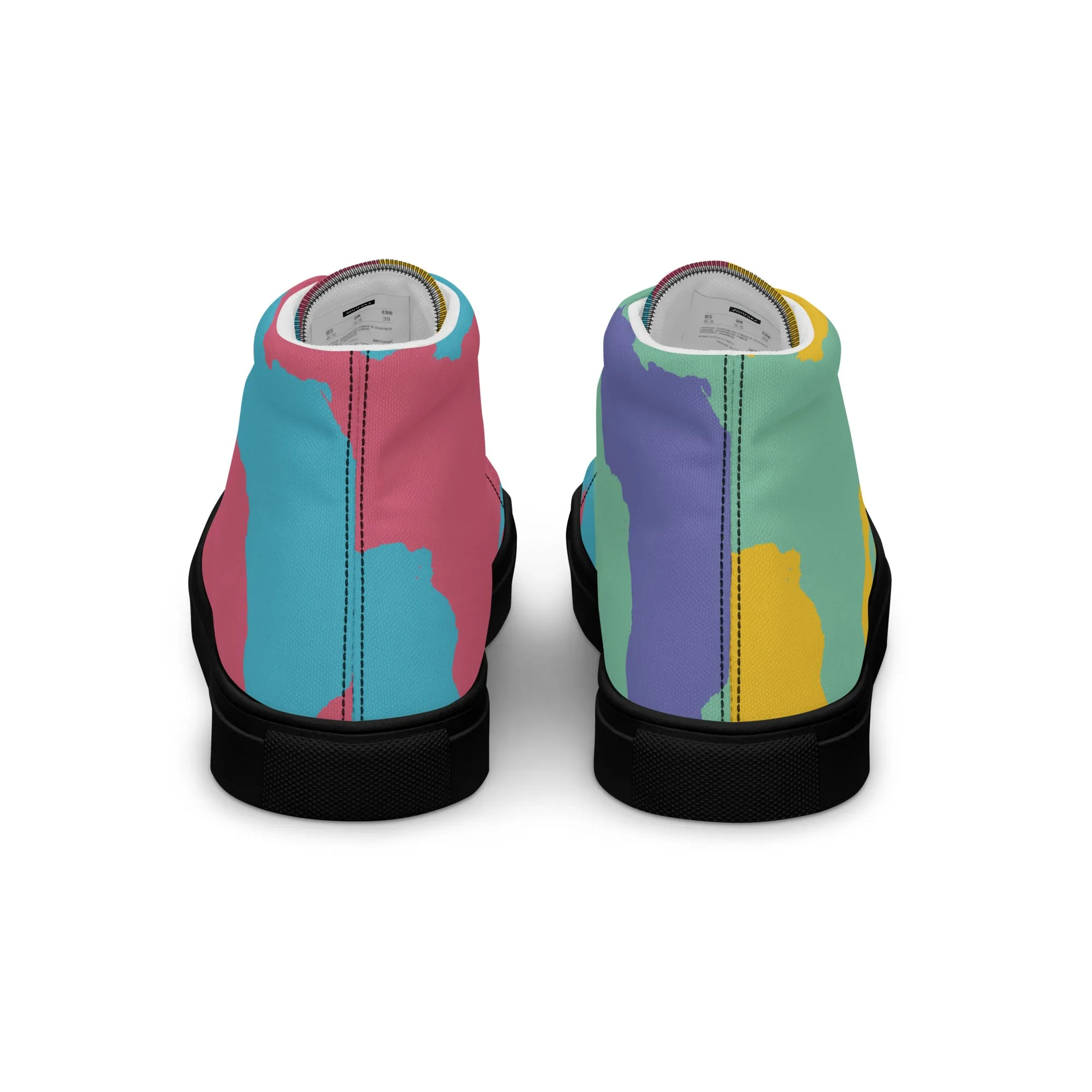 AFRICA WARHOL Men's High Top Canvas Shoes (Retro)