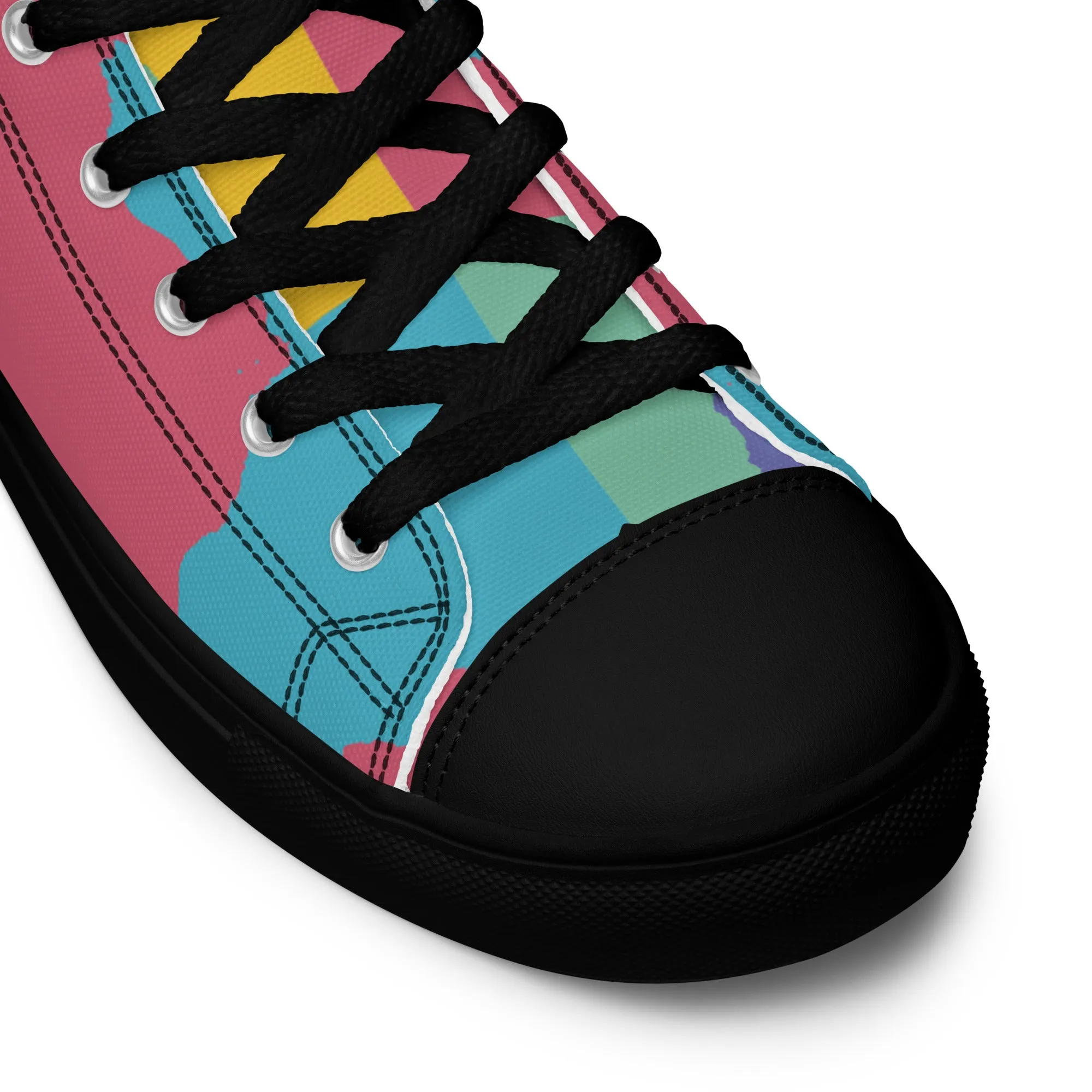 AFRICA WARHOL Men's High Top Canvas Shoes (Retro)