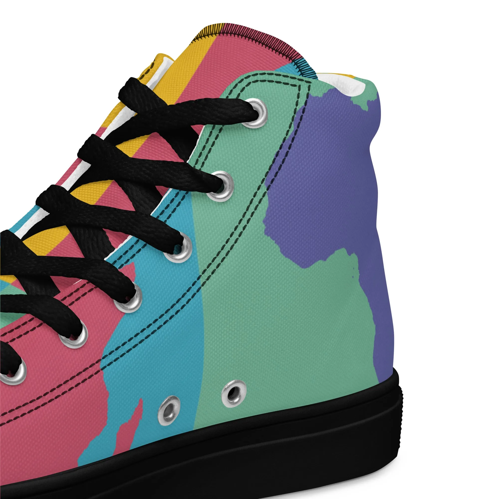 AFRICA WARHOL Men's High Top Canvas Shoes (Retro)