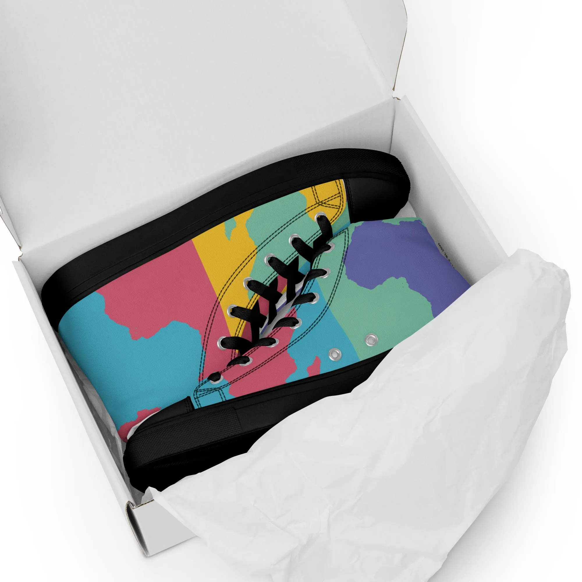 AFRICA WARHOL Men's High Top Canvas Shoes (Retro)