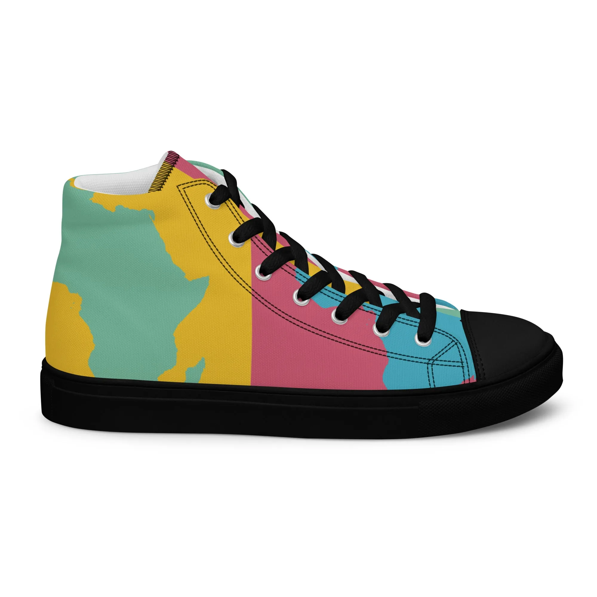 AFRICA WARHOL Men's High Top Canvas Shoes (Retro)