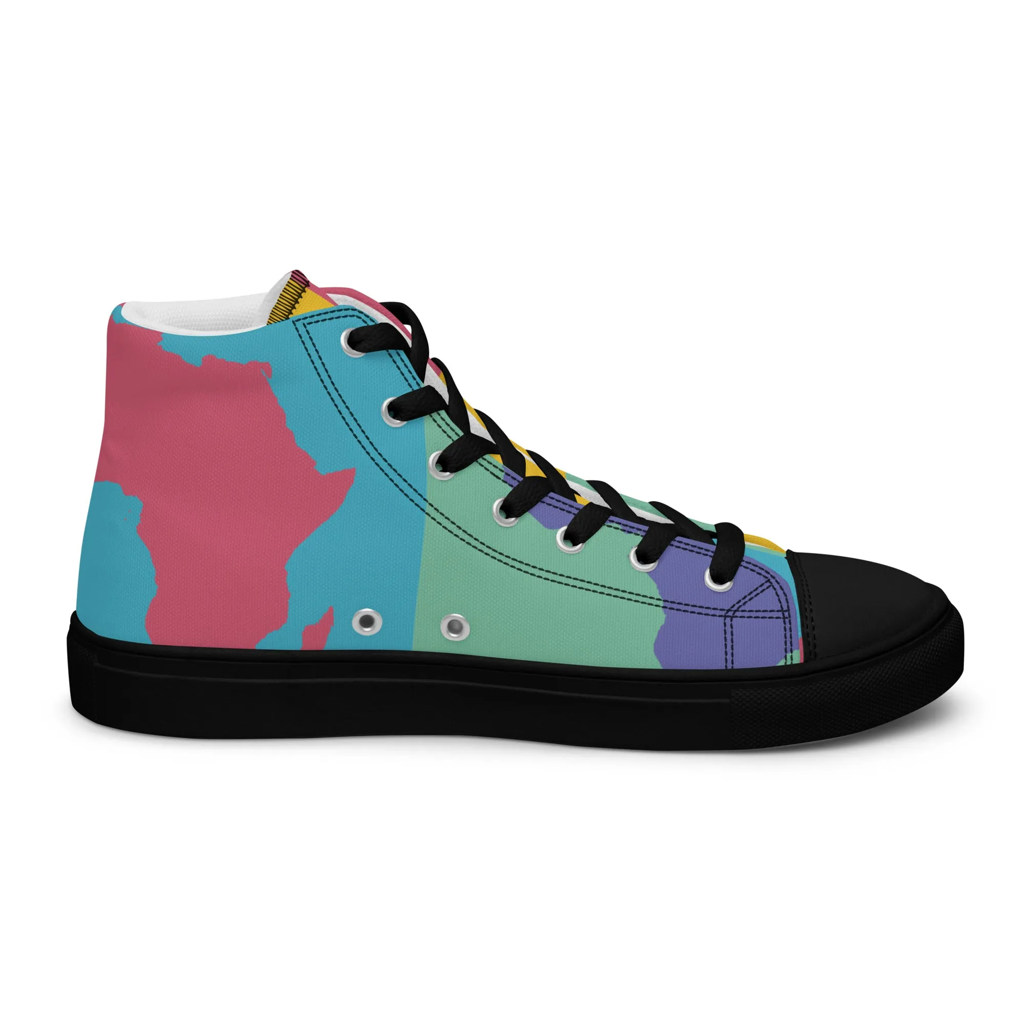 AFRICA WARHOL Men's High Top Canvas Shoes (Retro)