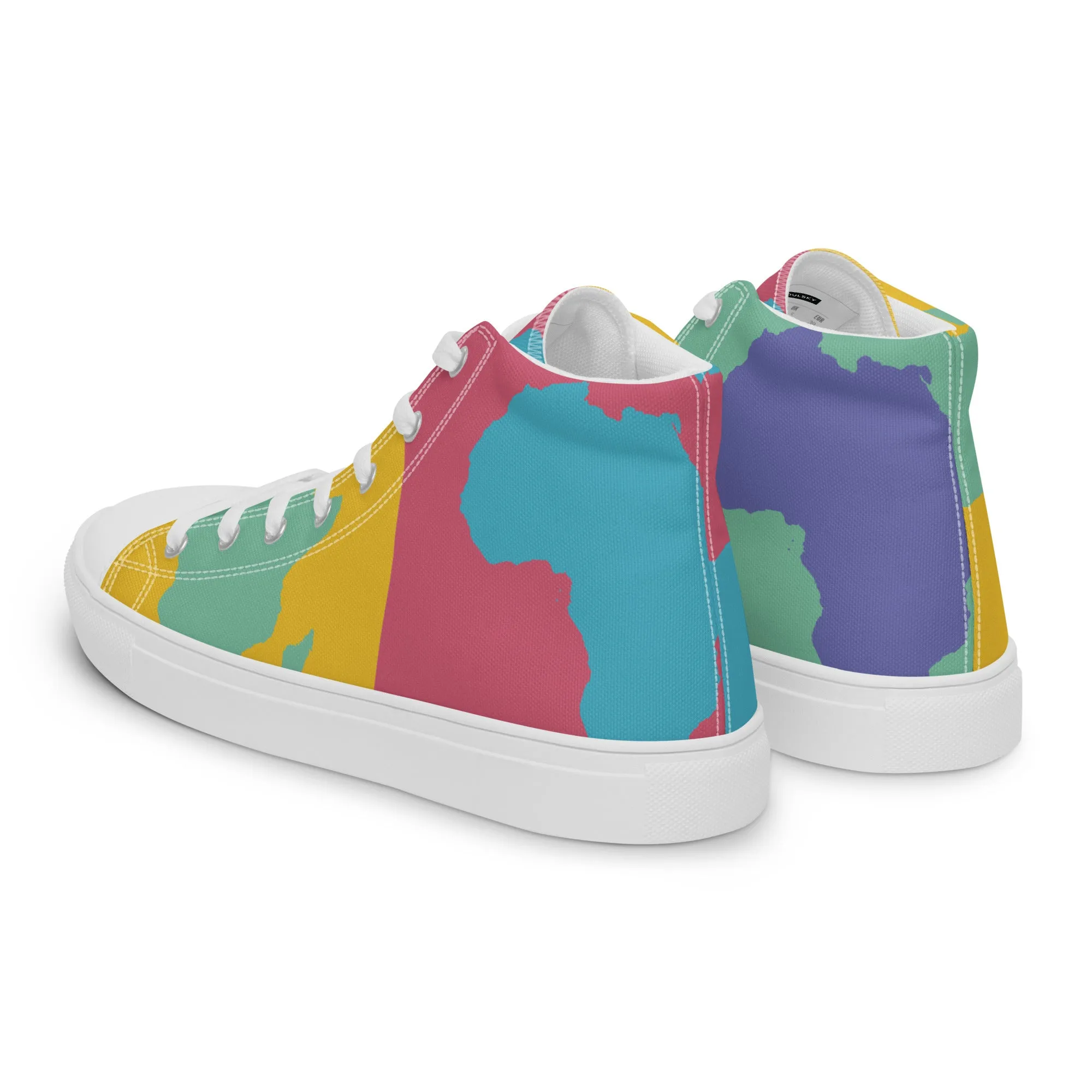AFRICA WARHOL Men's High Top Canvas Shoes (Retro)