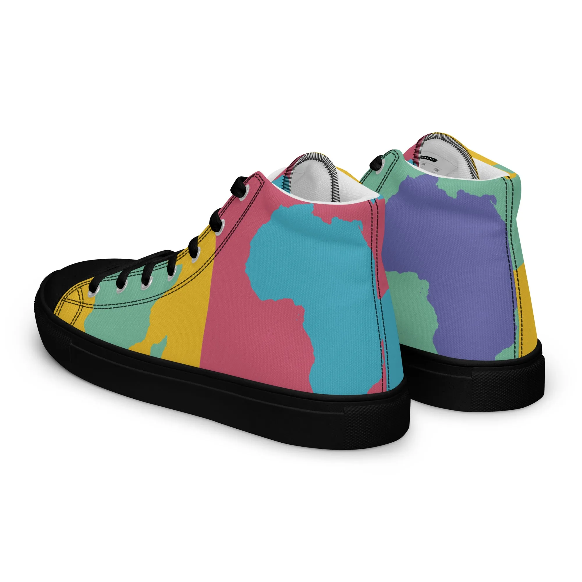 AFRICA WARHOL Men's High Top Canvas Shoes (Retro)
