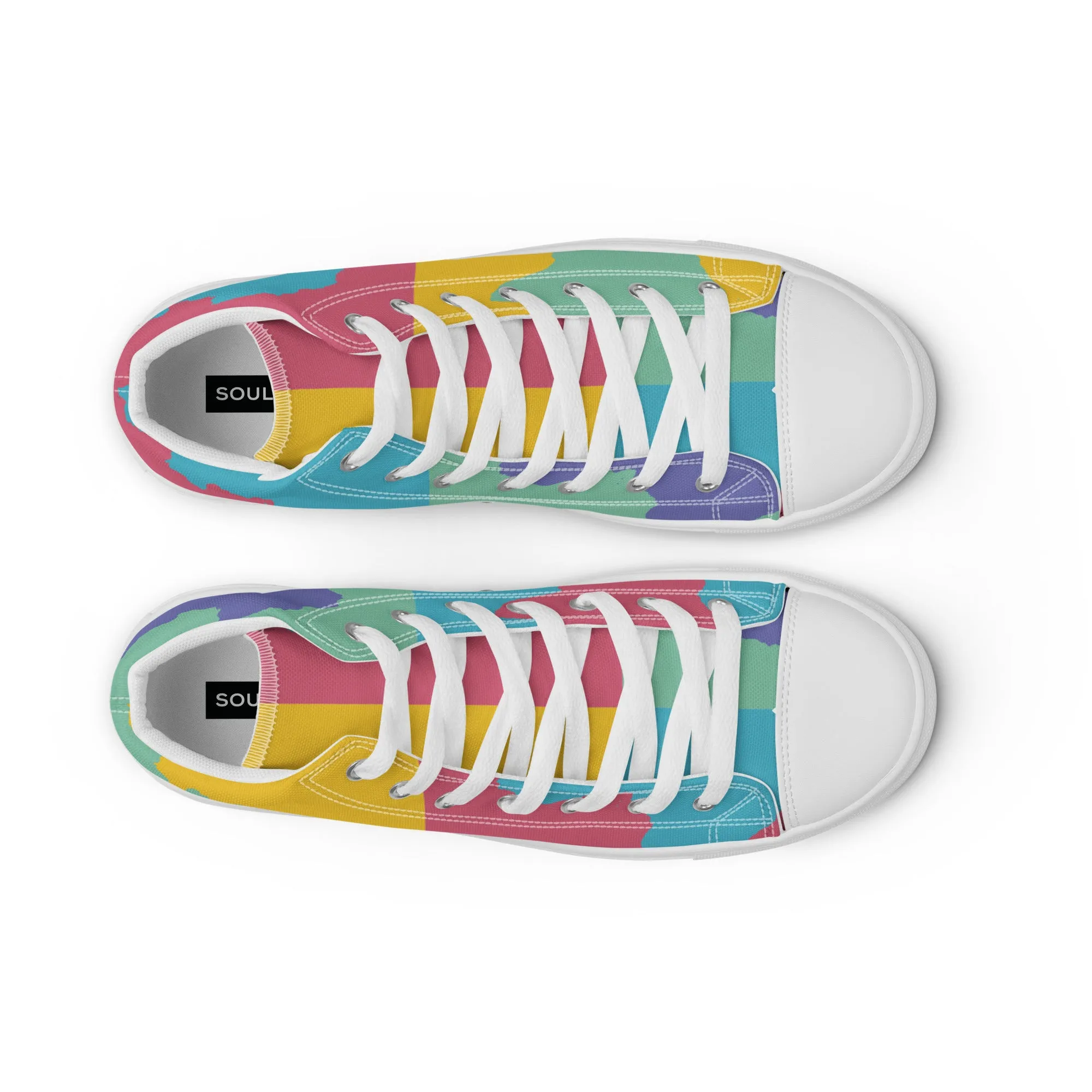 AFRICA WARHOL Men's High Top Canvas Shoes (Retro)