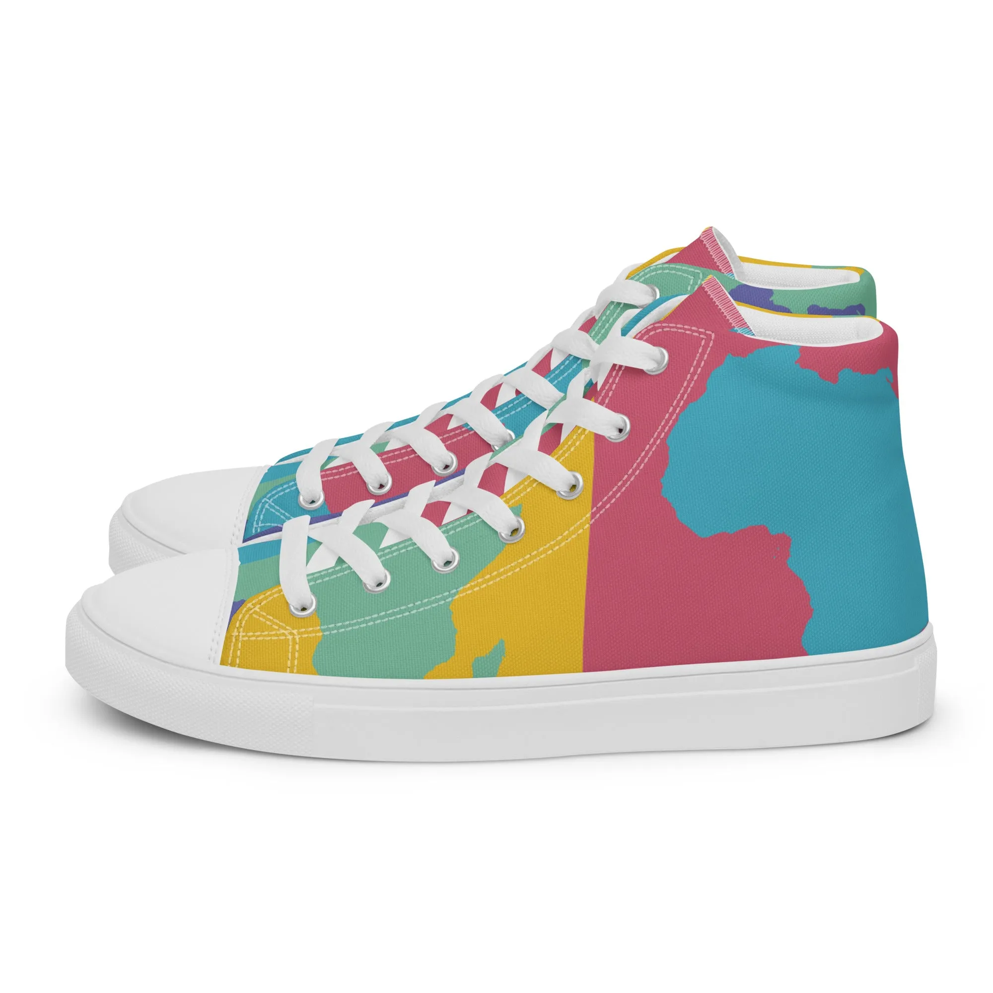 AFRICA WARHOL Men's High Top Canvas Shoes (Retro)
