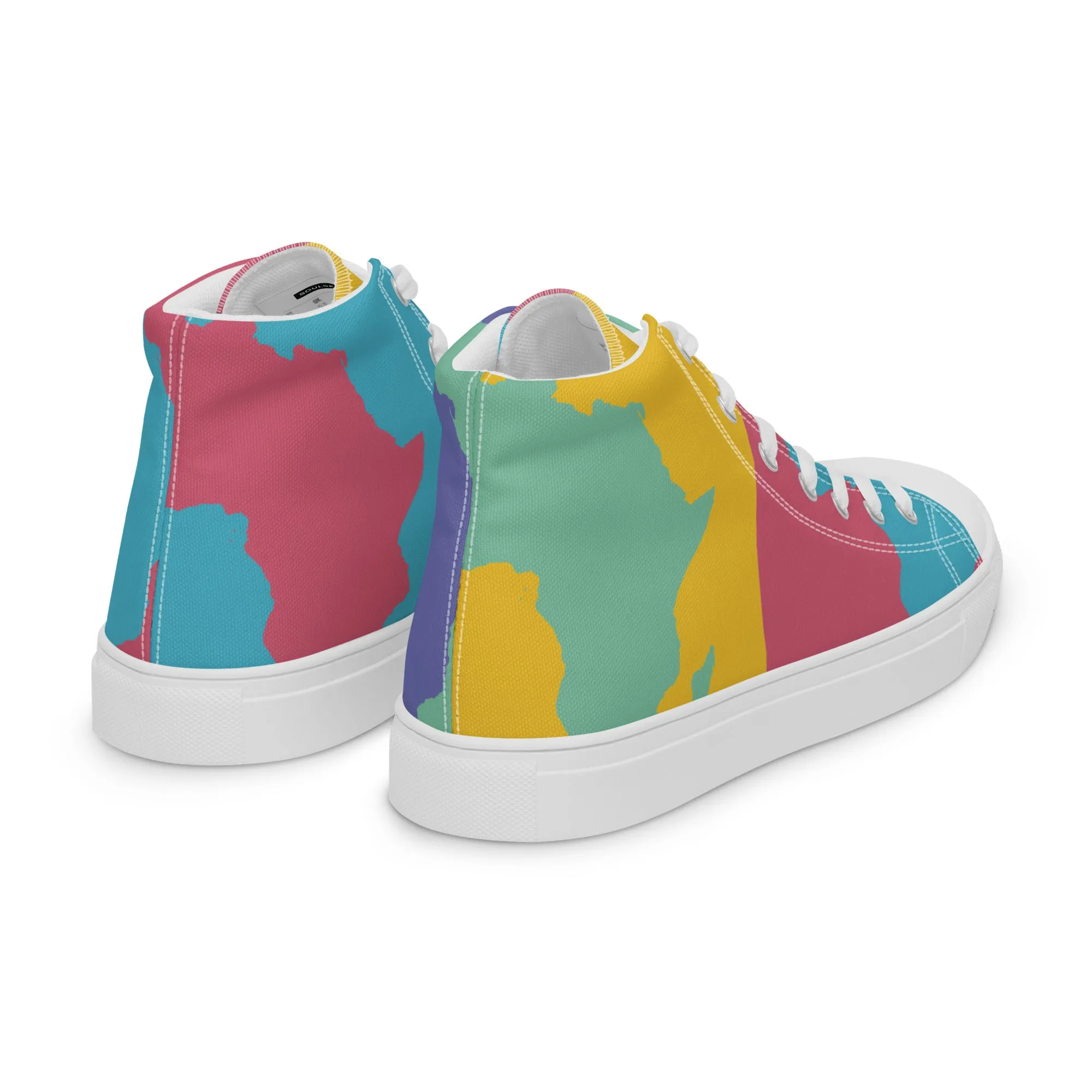 AFRICA WARHOL Men's High Top Canvas Shoes (Retro)