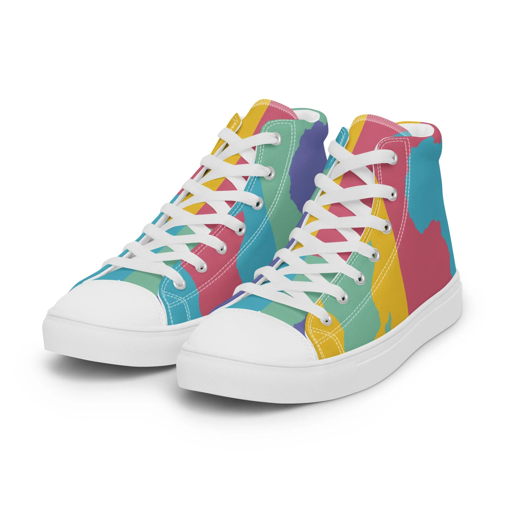 AFRICA WARHOL Men's High Top Canvas Shoes (Retro)