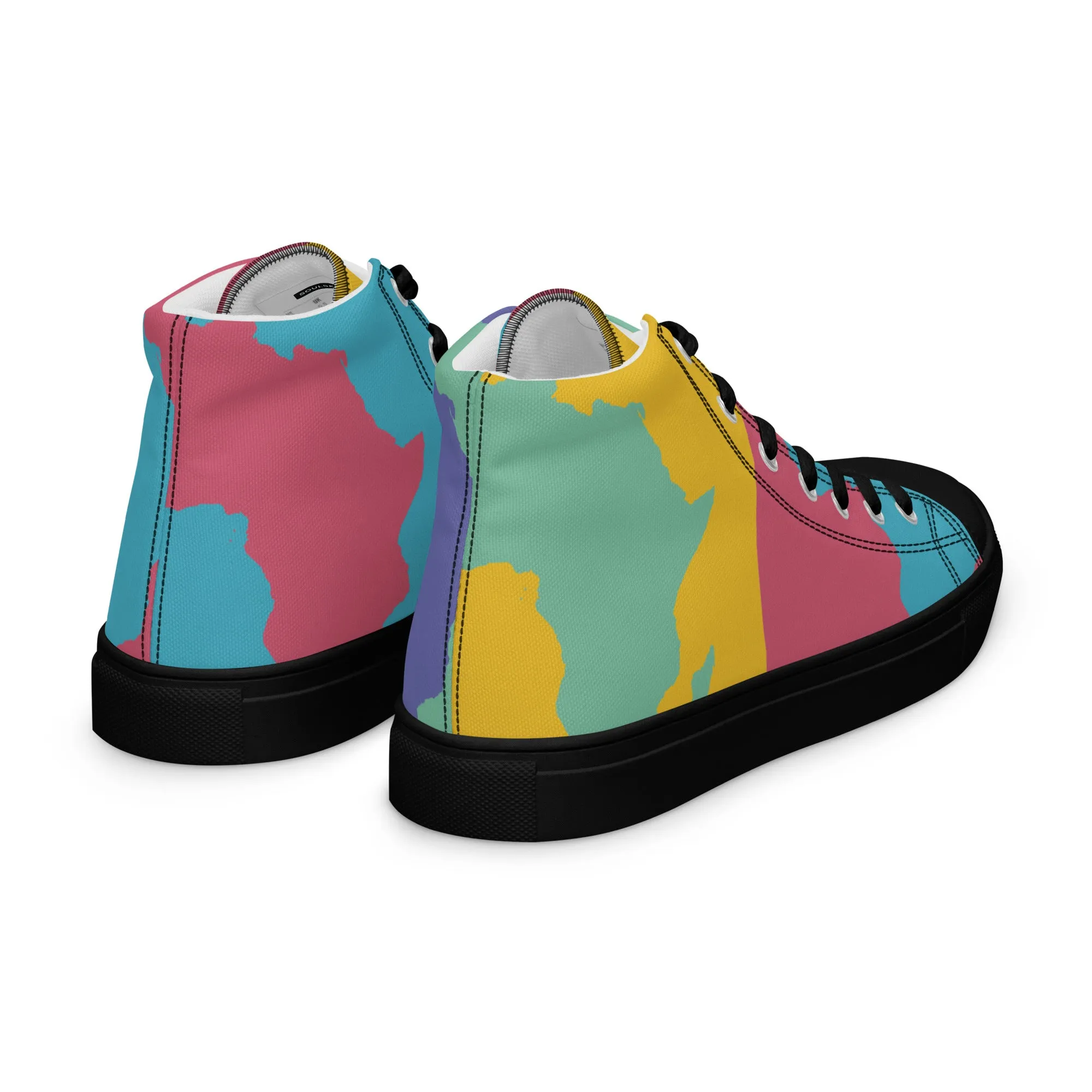 AFRICA WARHOL Men's High Top Canvas Shoes (Retro)
