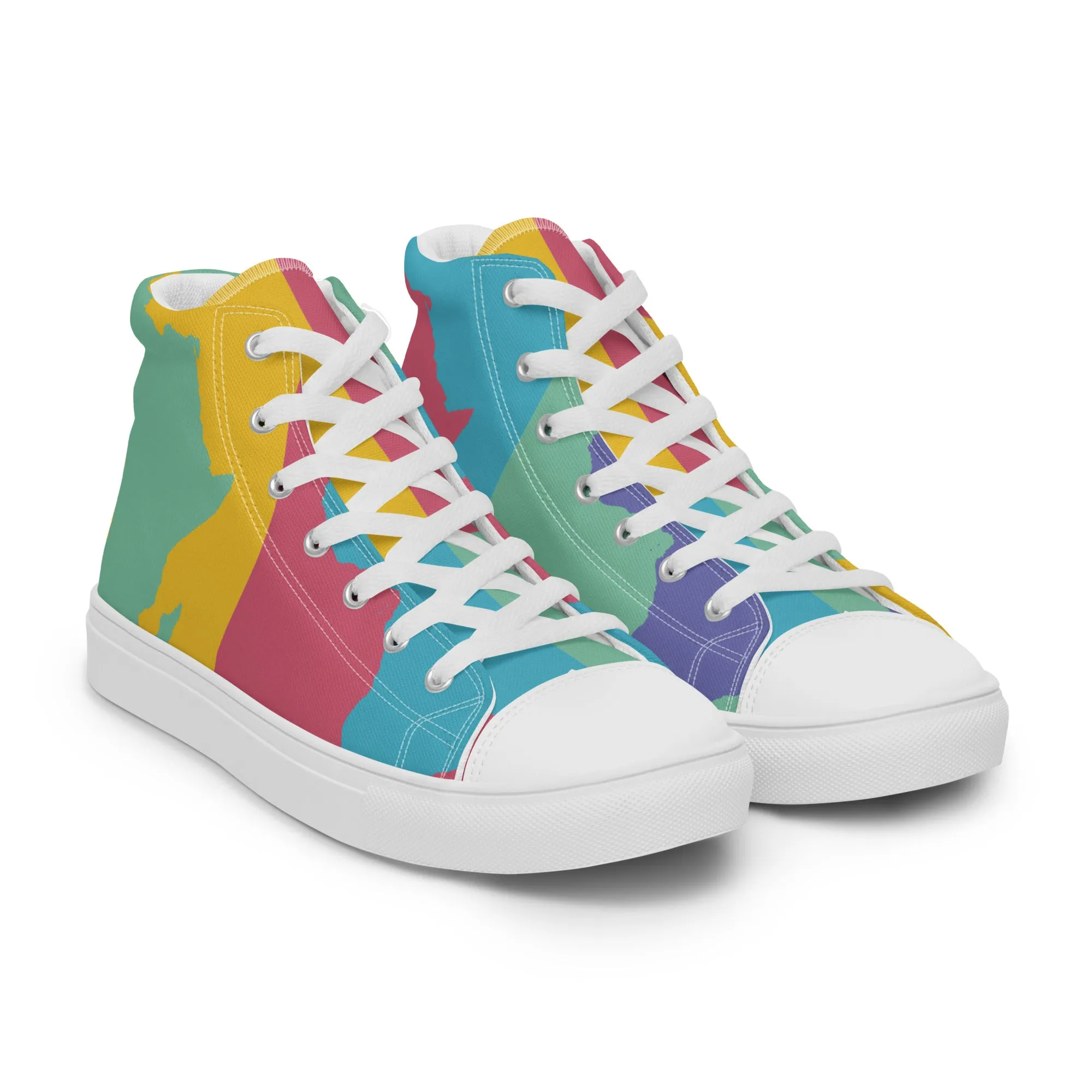 AFRICA WARHOL Men's High Top Canvas Shoes (Retro)