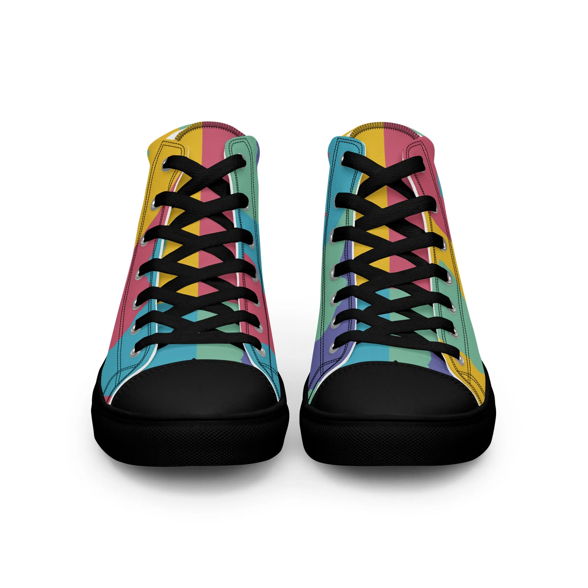 AFRICA WARHOL Men's High Top Canvas Shoes (Retro)