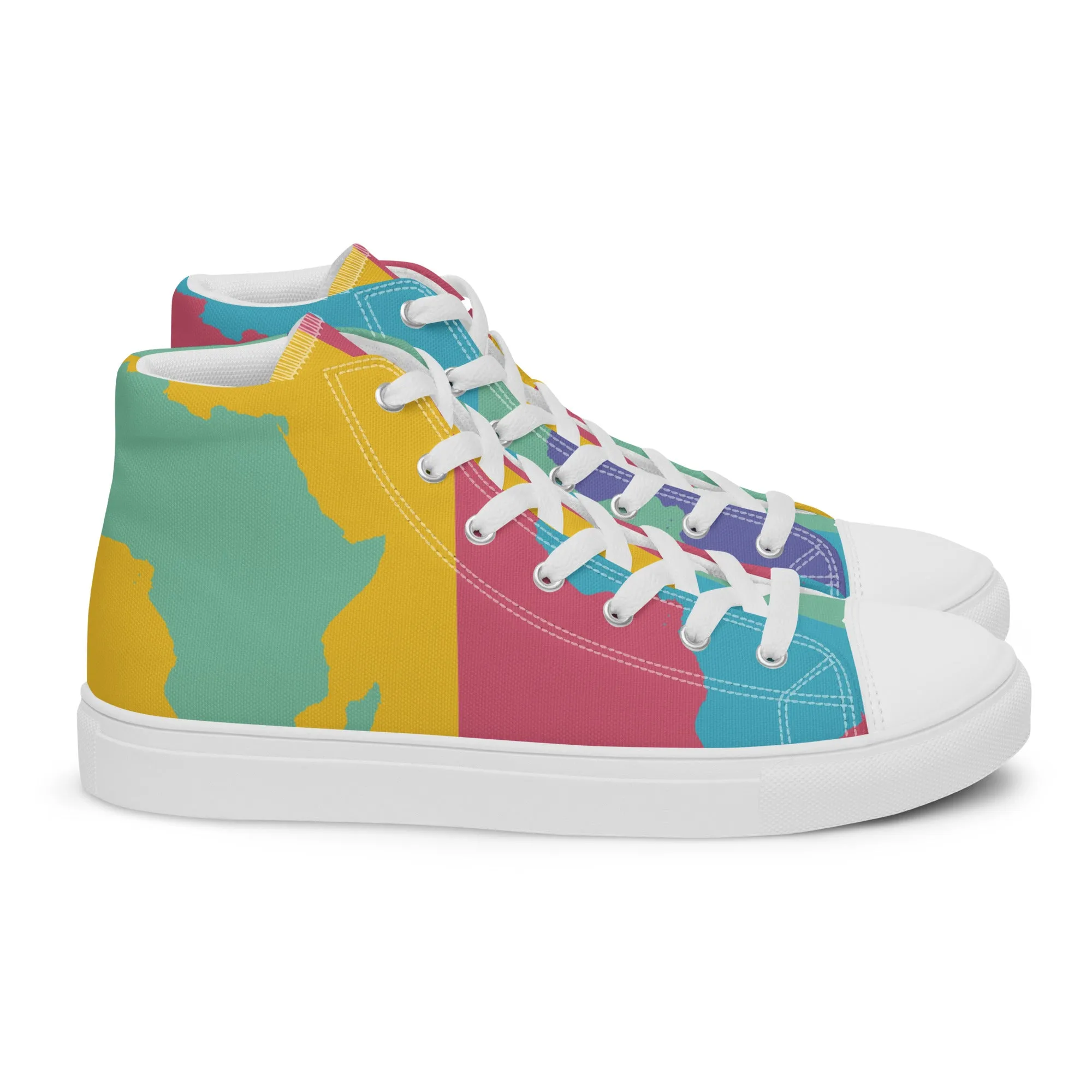 AFRICA WARHOL Men's High Top Canvas Shoes (Retro)