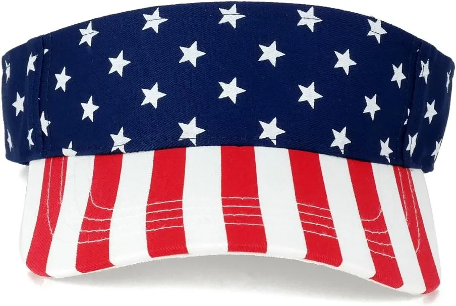 American USA Flags Stars and Stripes Patriotic Twill Cotton Visor