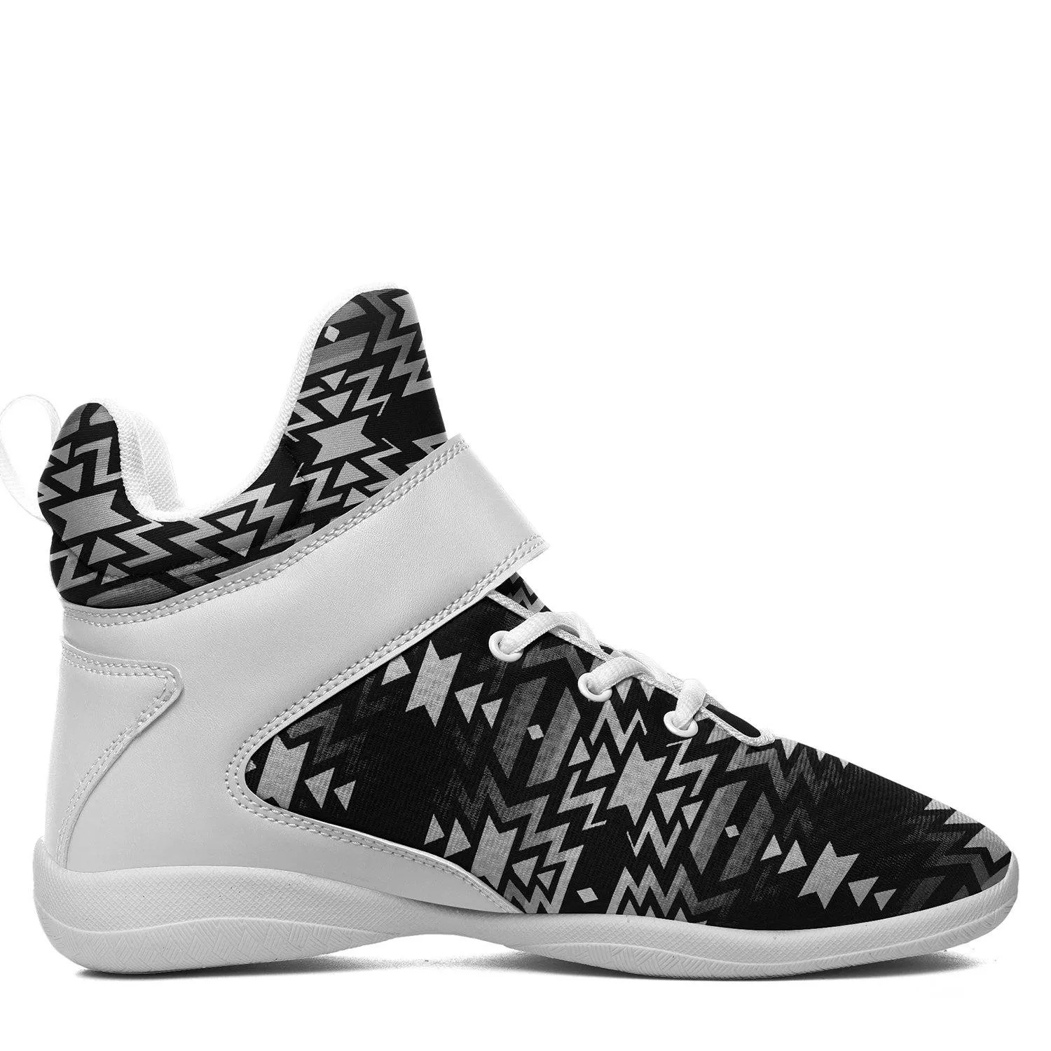 Black Fire Black and White Ipottaa Basketball / Sport High Top Shoes