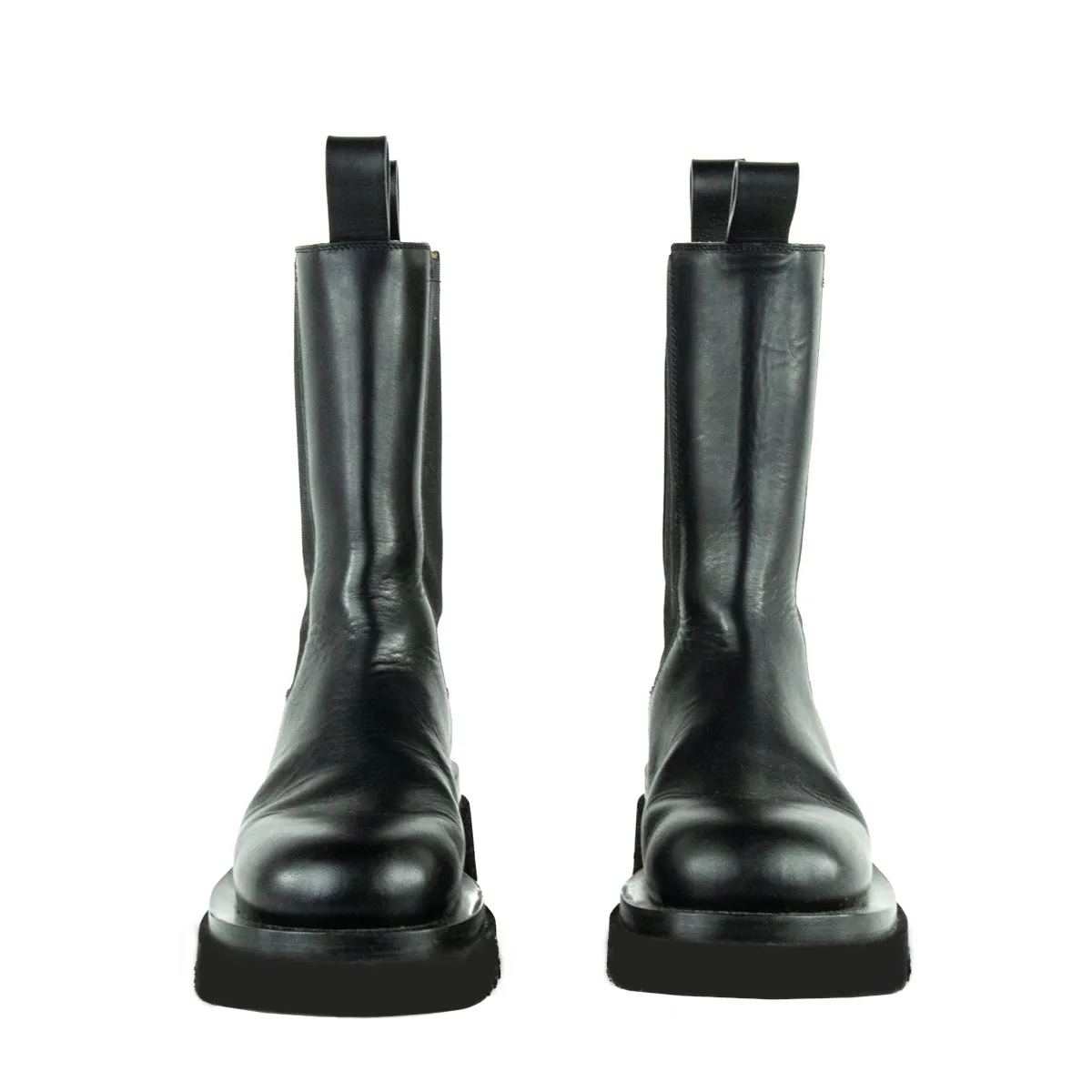 Bottega Veneta Black Calfskin The Lug Chelsea Boots Size US 8 | EU 38