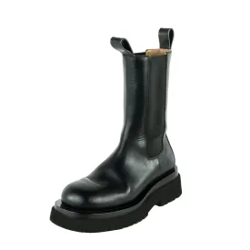 Bottega Veneta Black Calfskin The Lug Chelsea Boots Size US 8 | EU 38