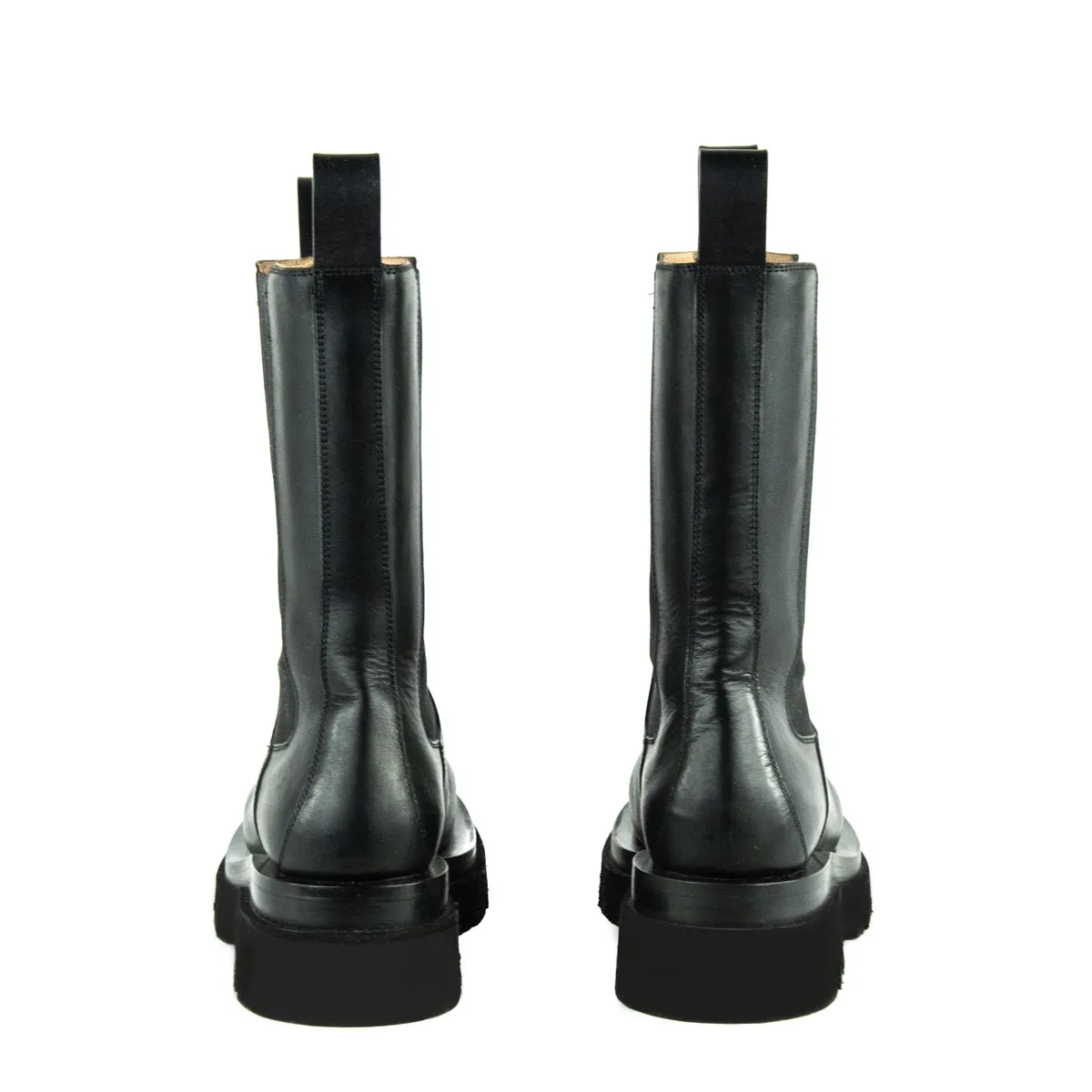 Bottega Veneta Black Calfskin The Lug Chelsea Boots Size US 8 | EU 38