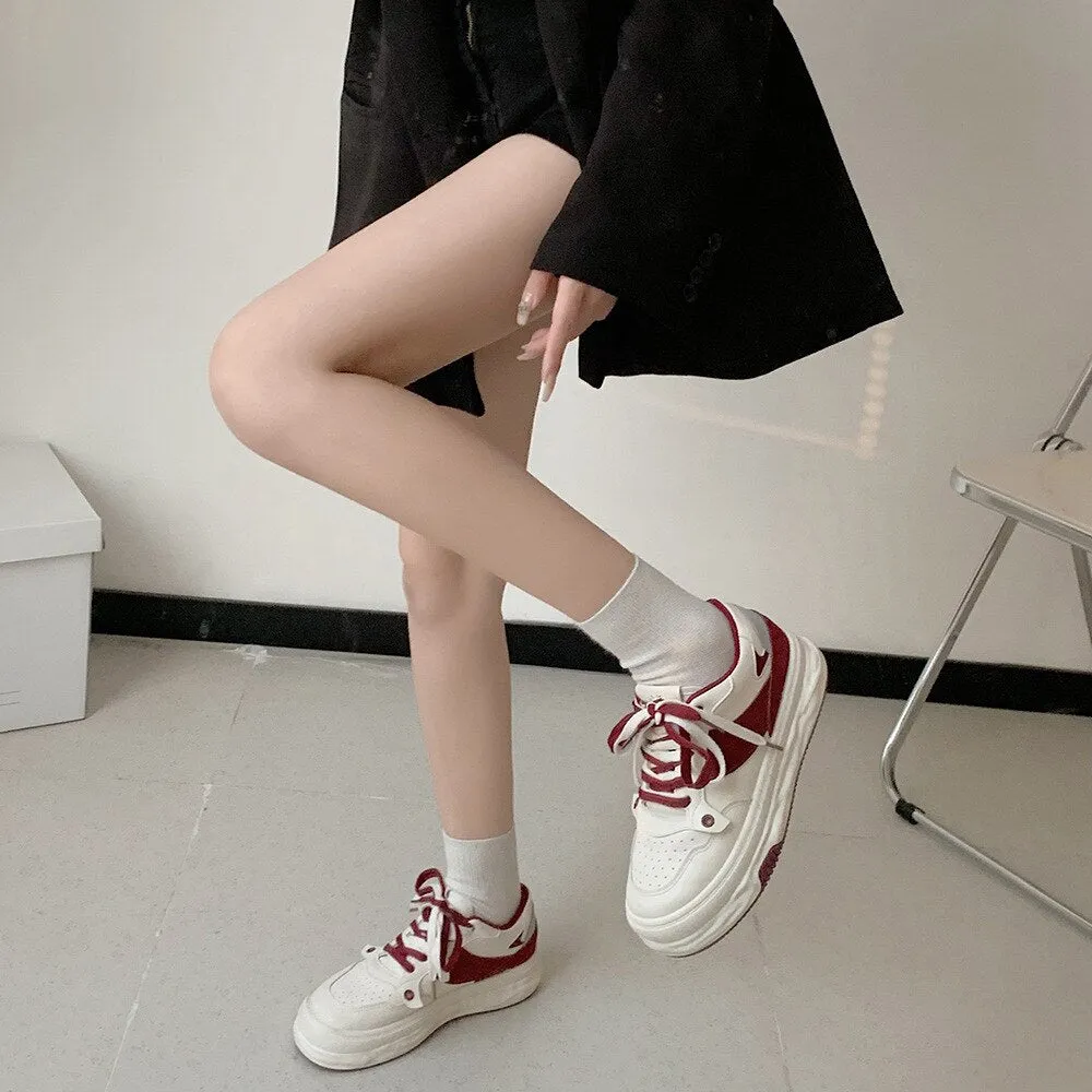 Chicmy Mixed Color Tennis Female Flat Shoes for Women Trend Platfoem Leisure Sport Sneaker Ladies Designer Elegant Mid-Heel Shoes