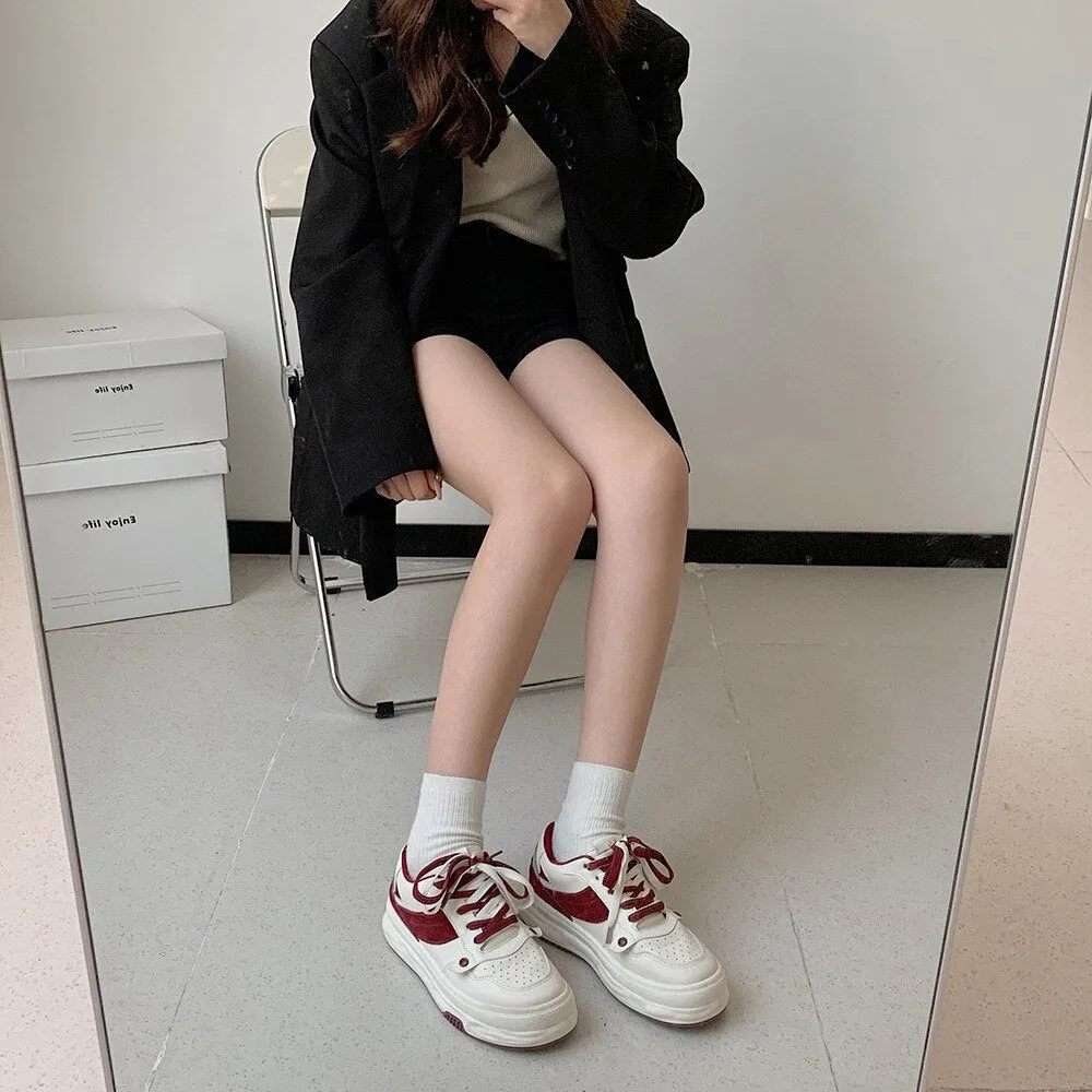 Chicmy Mixed Color Tennis Female Flat Shoes for Women Trend Platfoem Leisure Sport Sneaker Ladies Designer Elegant Mid-Heel Shoes