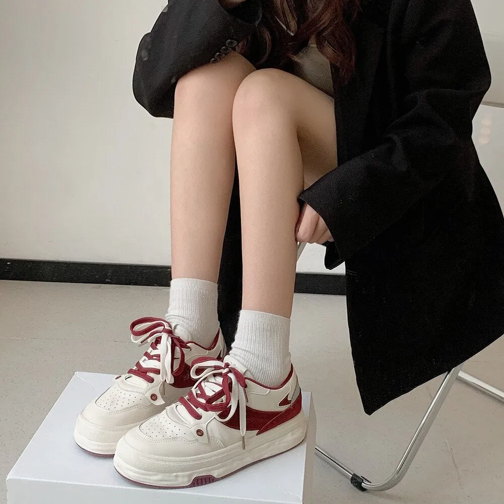 Chicmy Mixed Color Tennis Female Flat Shoes for Women Trend Platfoem Leisure Sport Sneaker Ladies Designer Elegant Mid-Heel Shoes