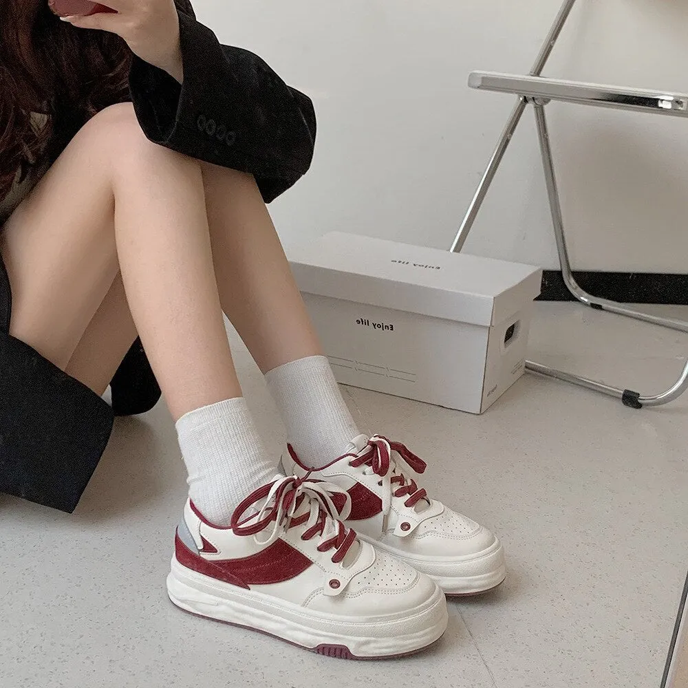Chicmy Mixed Color Tennis Female Flat Shoes for Women Trend Platfoem Leisure Sport Sneaker Ladies Designer Elegant Mid-Heel Shoes