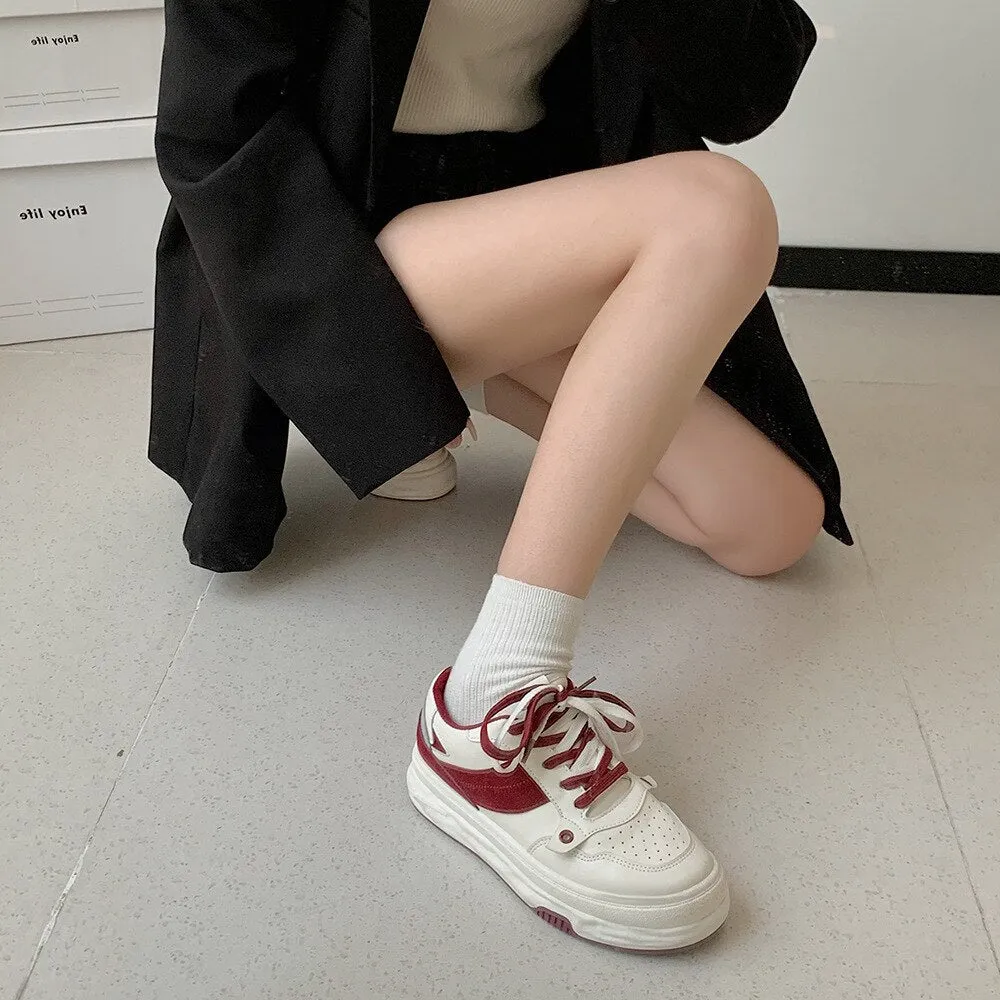 Chicmy Mixed Color Tennis Female Flat Shoes for Women Trend Platfoem Leisure Sport Sneaker Ladies Designer Elegant Mid-Heel Shoes