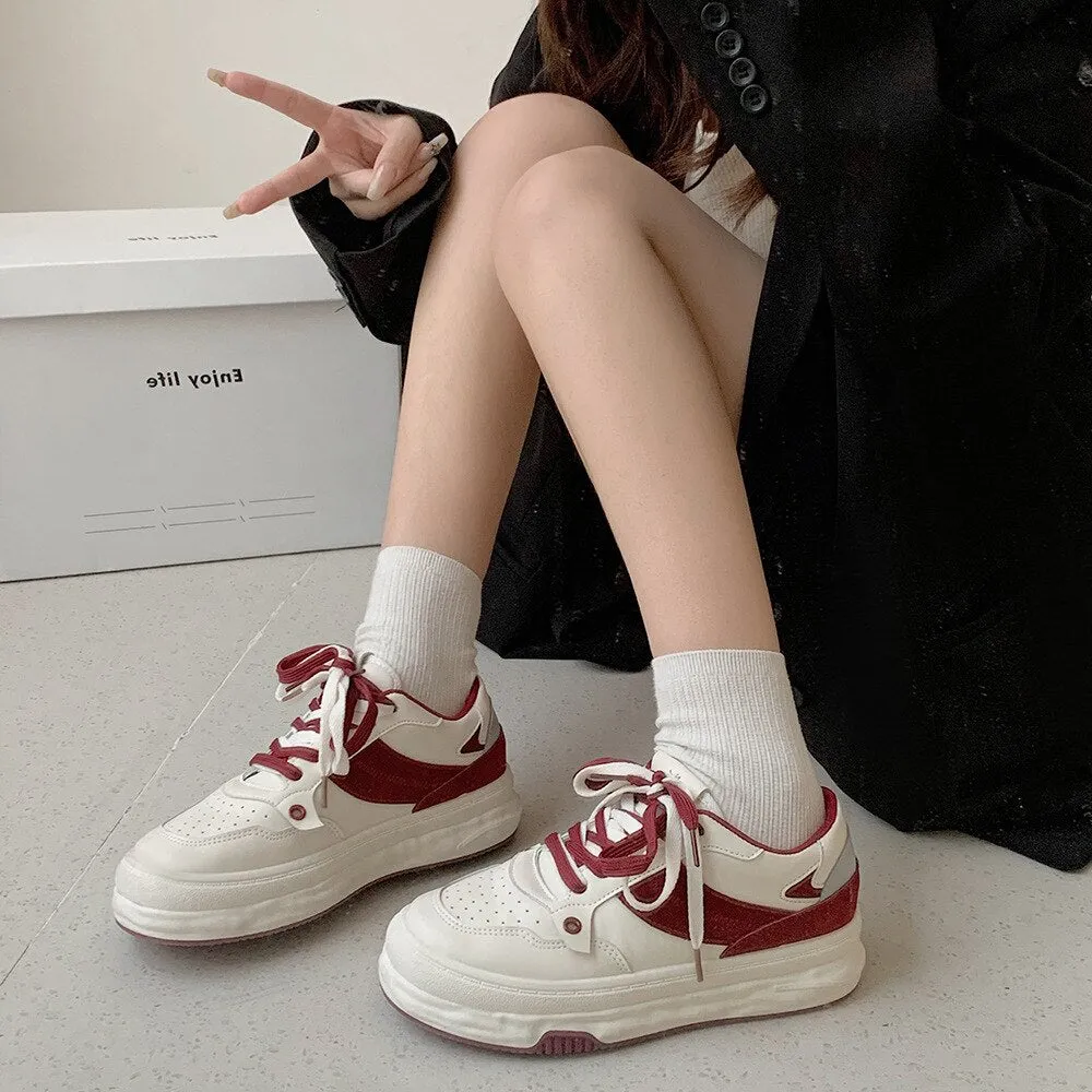 Chicmy Mixed Color Tennis Female Flat Shoes for Women Trend Platfoem Leisure Sport Sneaker Ladies Designer Elegant Mid-Heel Shoes