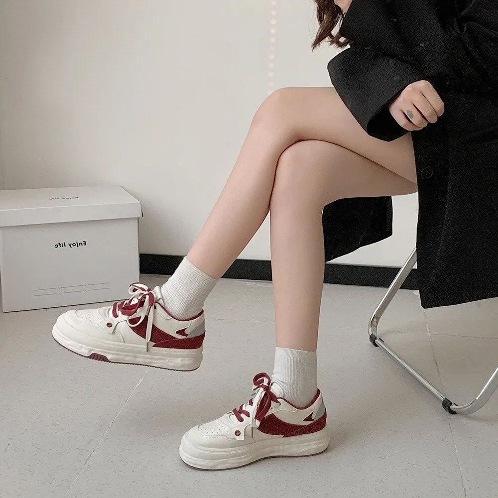 Chicmy Mixed Color Tennis Female Flat Shoes for Women Trend Platfoem Leisure Sport Sneaker Ladies Designer Elegant Mid-Heel Shoes