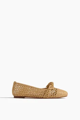Clarita Ballerina Raffia Shoes in Natural