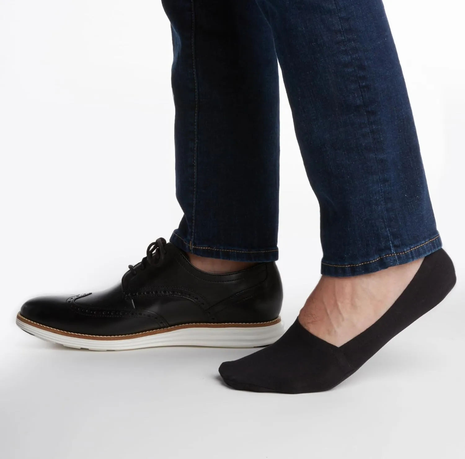 Cole Haan Men's Socks - Non-Slip Ultra Low Cut Liner Socks with Silicon Heel Grip (2 Pack)