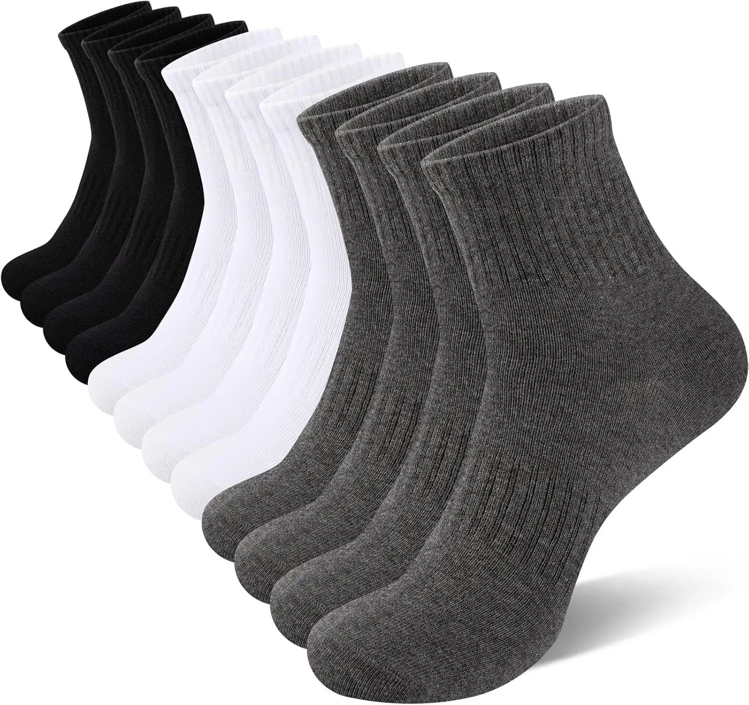 eallco Mens Ankle Socks Cotton Quarter Thin Ankle High Mini Crew Socks for Men 6 Pairs