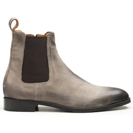Handmade Customisable Suede Leather Gray Chelsea Boots For Men