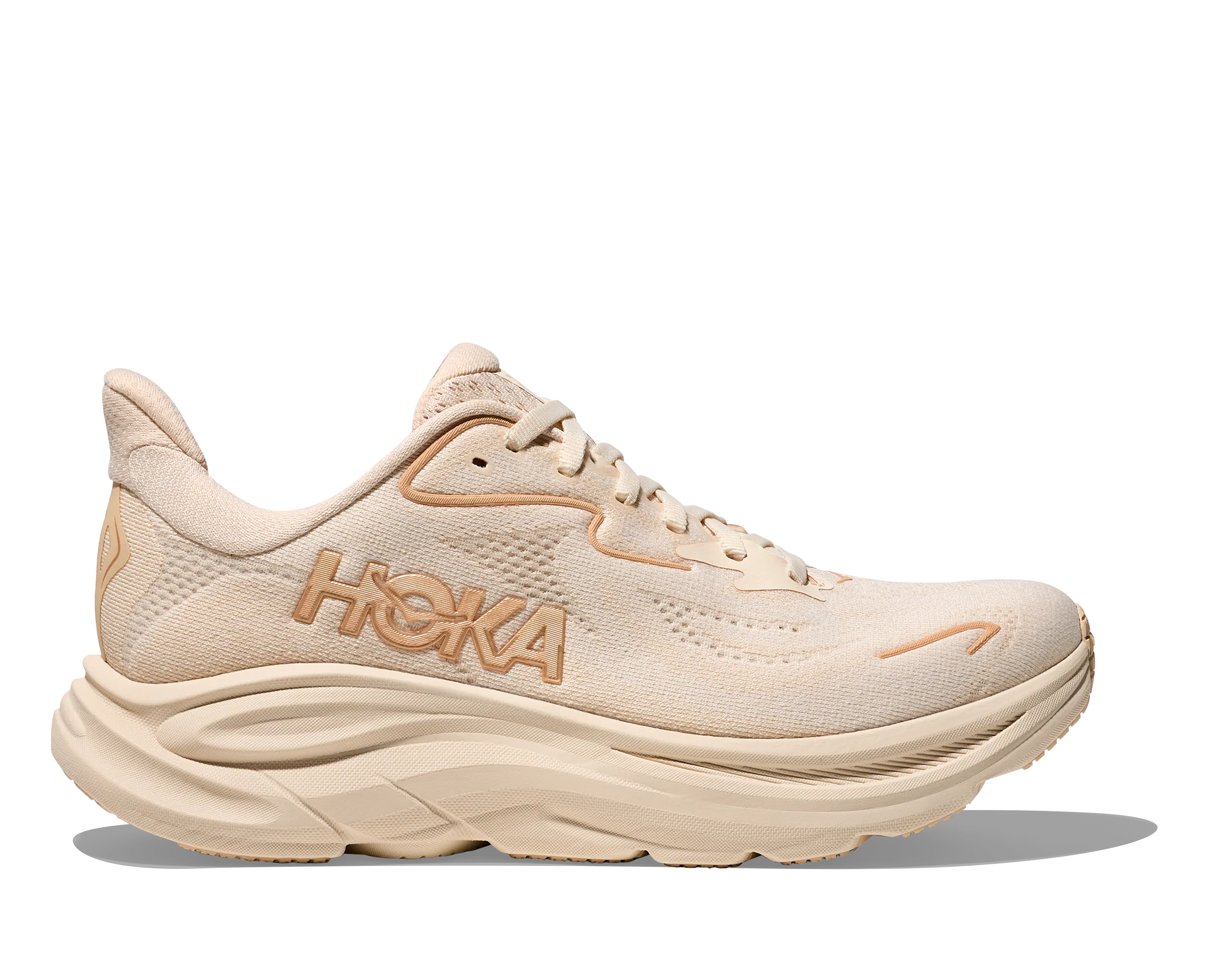 HOKA Women's Clifton 10 Cushioned Running Shoe - Vanilla/Birch
