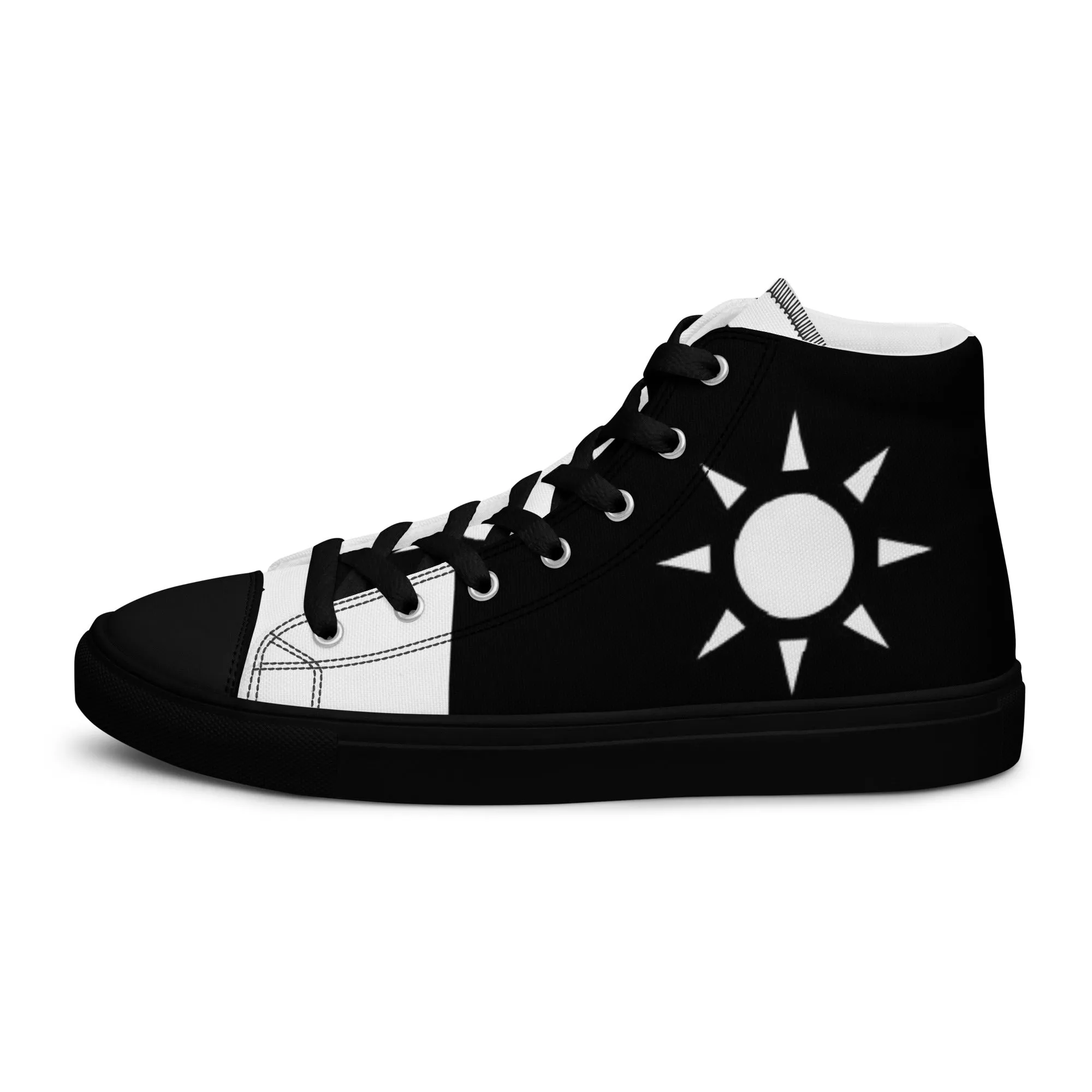 Men’s High Top Canvas Shoes Athletic Trainers Streetwear Apparel Ascension High Fashion White Sun