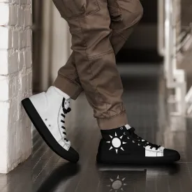 Men’s High Top Canvas Shoes Athletic Trainers Streetwear Apparel Ascension High Fashion White Sun