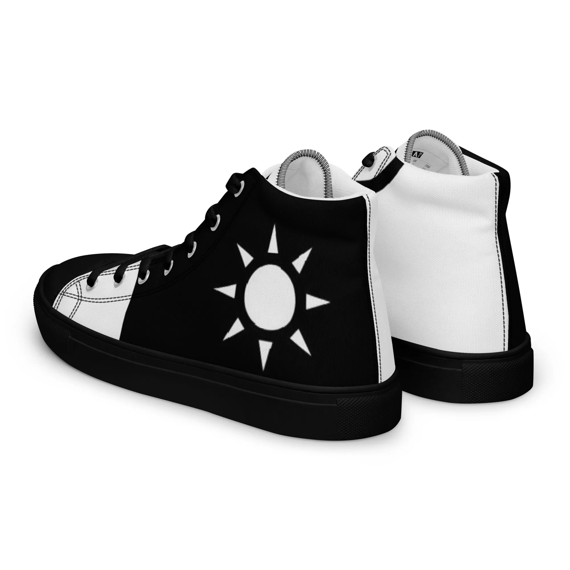 Men’s High Top Canvas Shoes Athletic Trainers Streetwear Apparel Ascension High Fashion White Sun