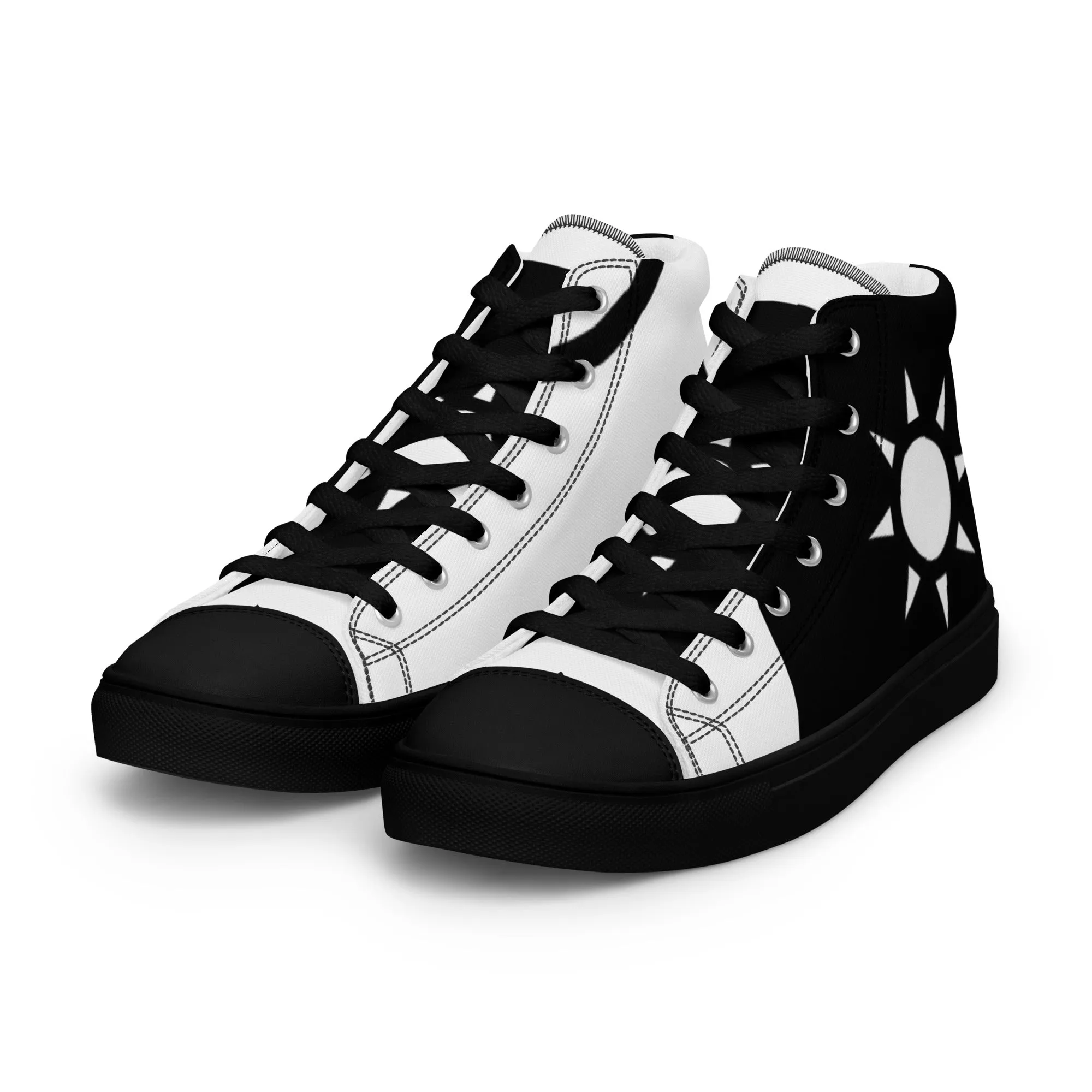 Men’s High Top Canvas Shoes Athletic Trainers Streetwear Apparel Ascension High Fashion White Sun