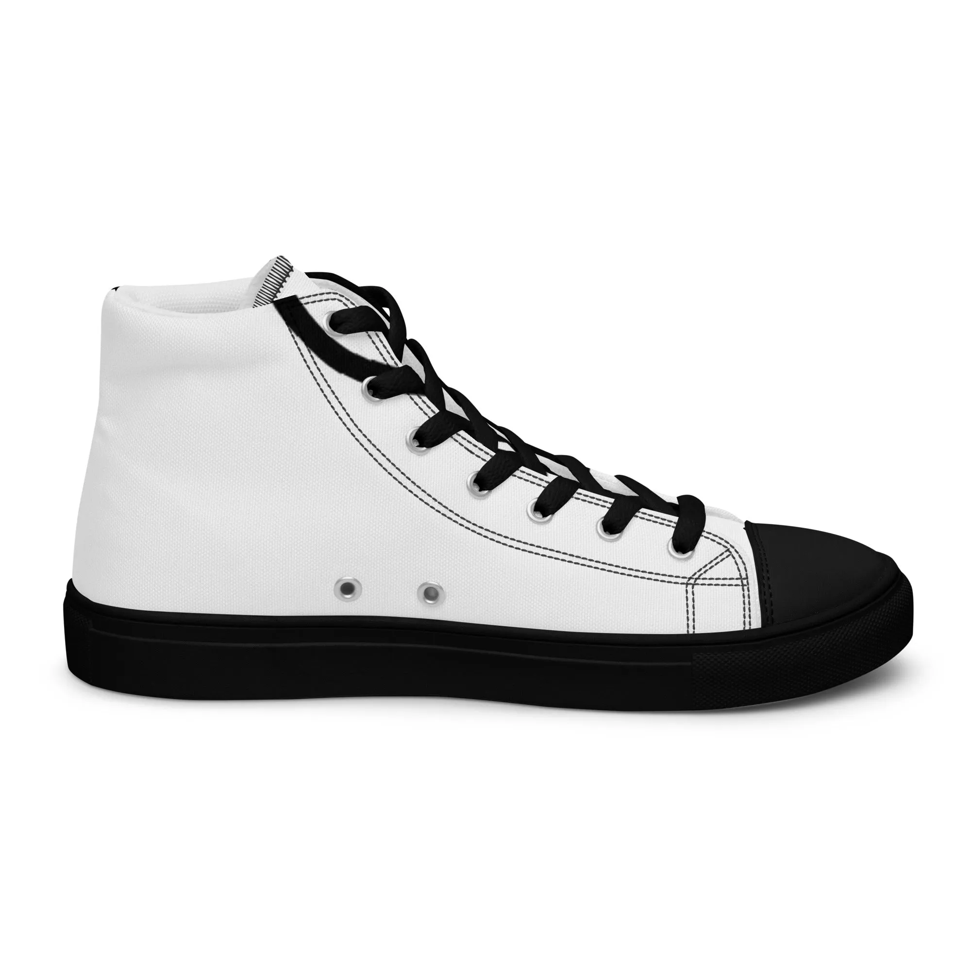 Men’s High Top Canvas Shoes Athletic Trainers Streetwear Apparel Ascension High Fashion White Sun