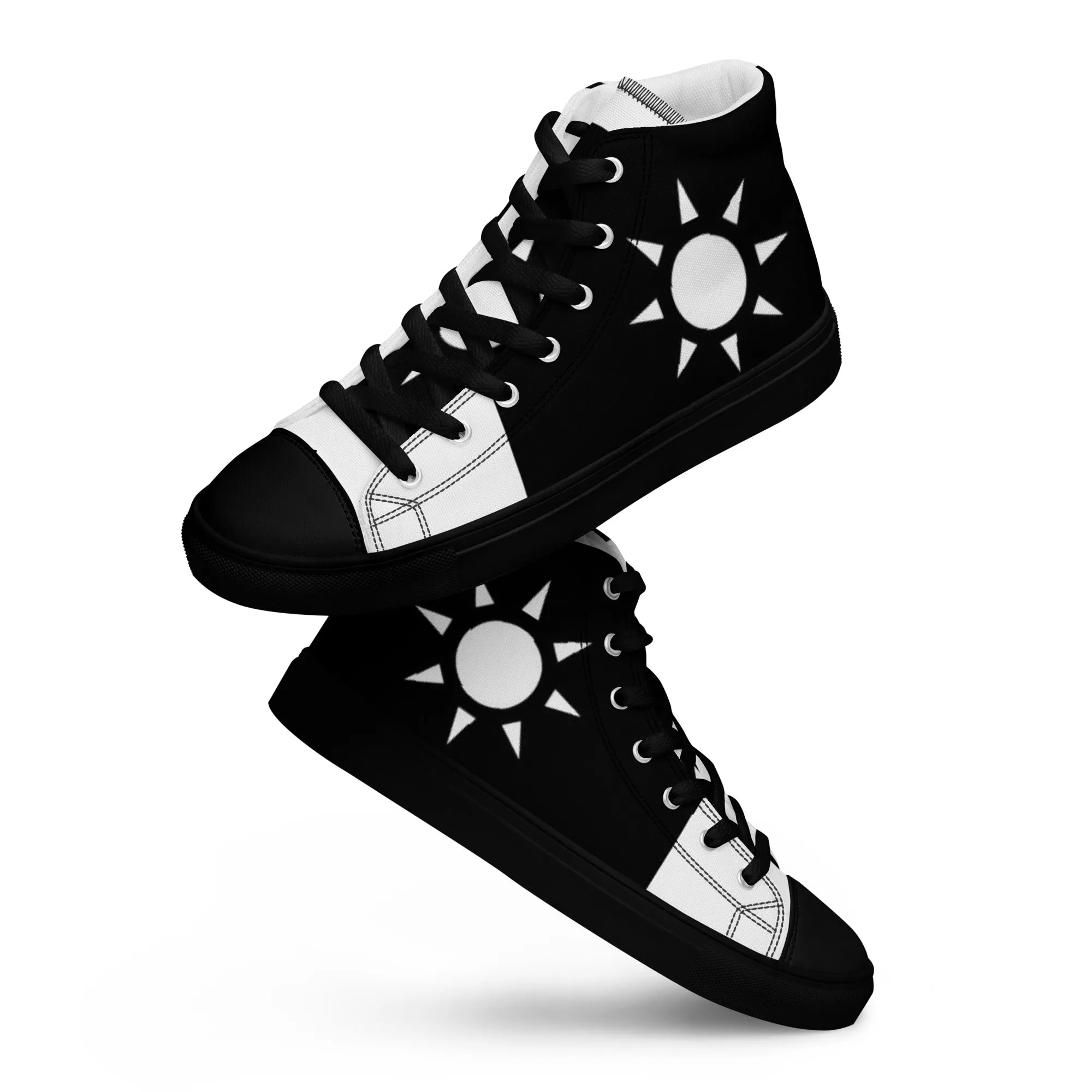 Men’s High Top Canvas Shoes Athletic Trainers Streetwear Apparel Ascension High Fashion White Sun