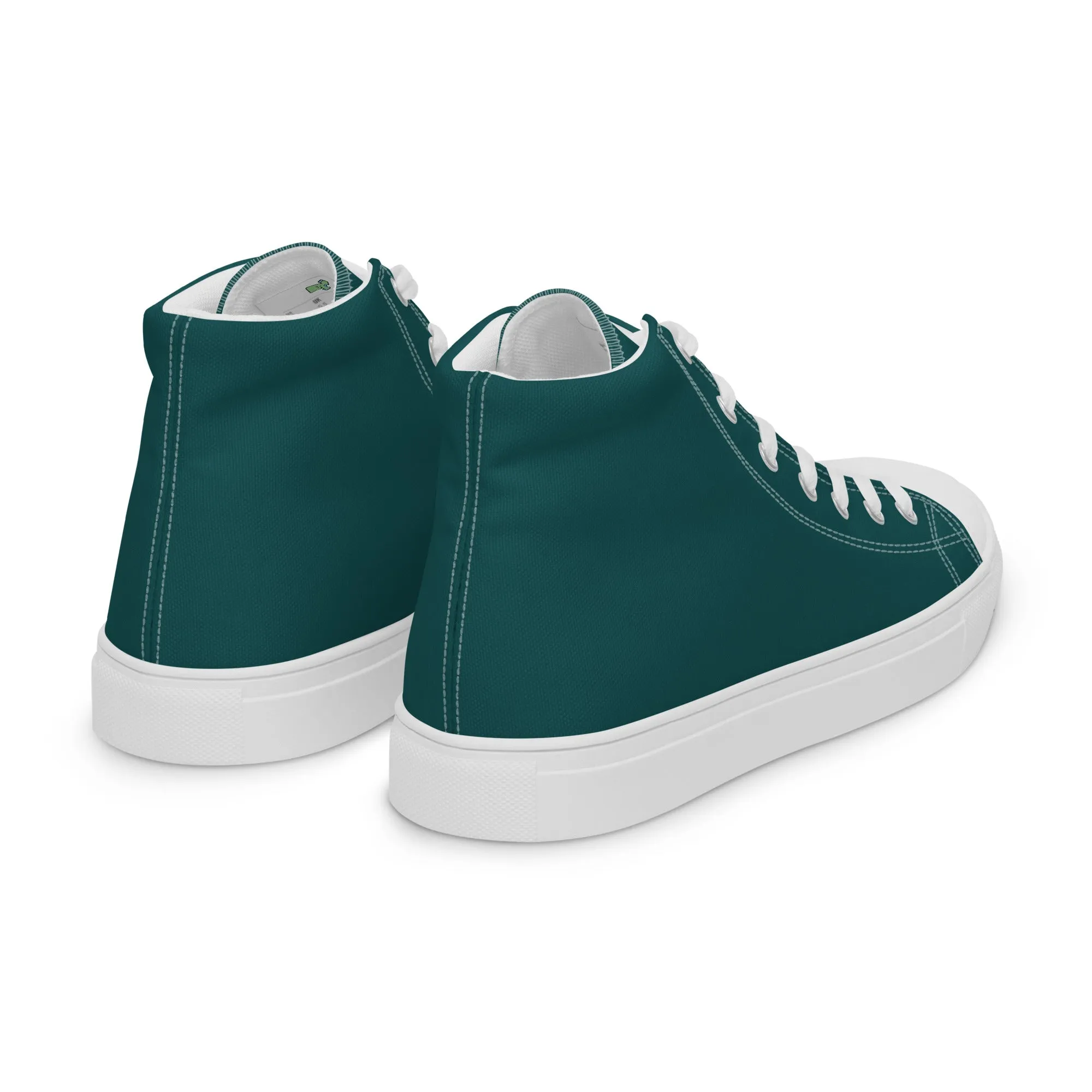 Men’s Smoke Green high top canvas shoes, Men's Dark Green High Top Sneakers