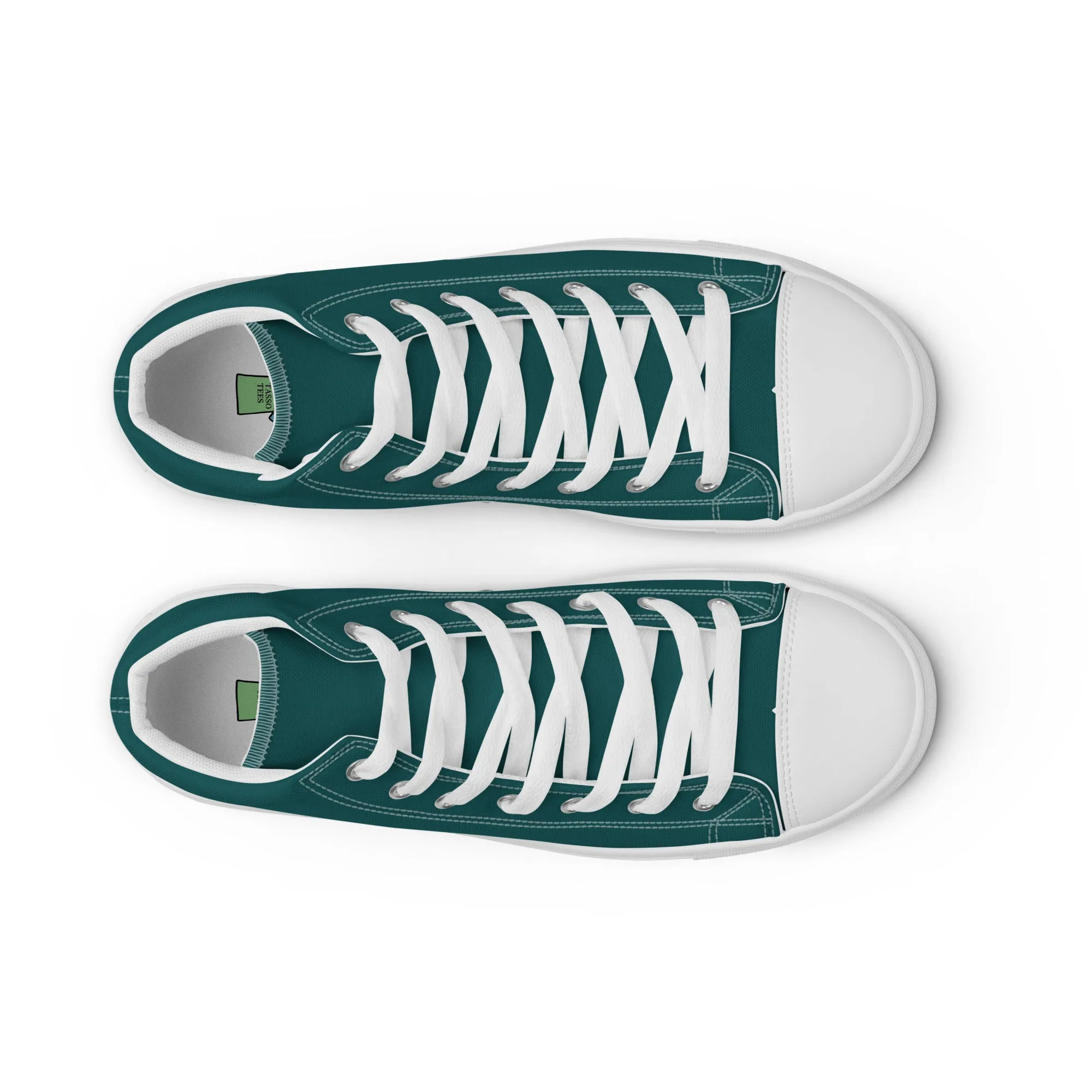 Men’s Smoke Green high top canvas shoes, Men's Dark Green High Top Sneakers